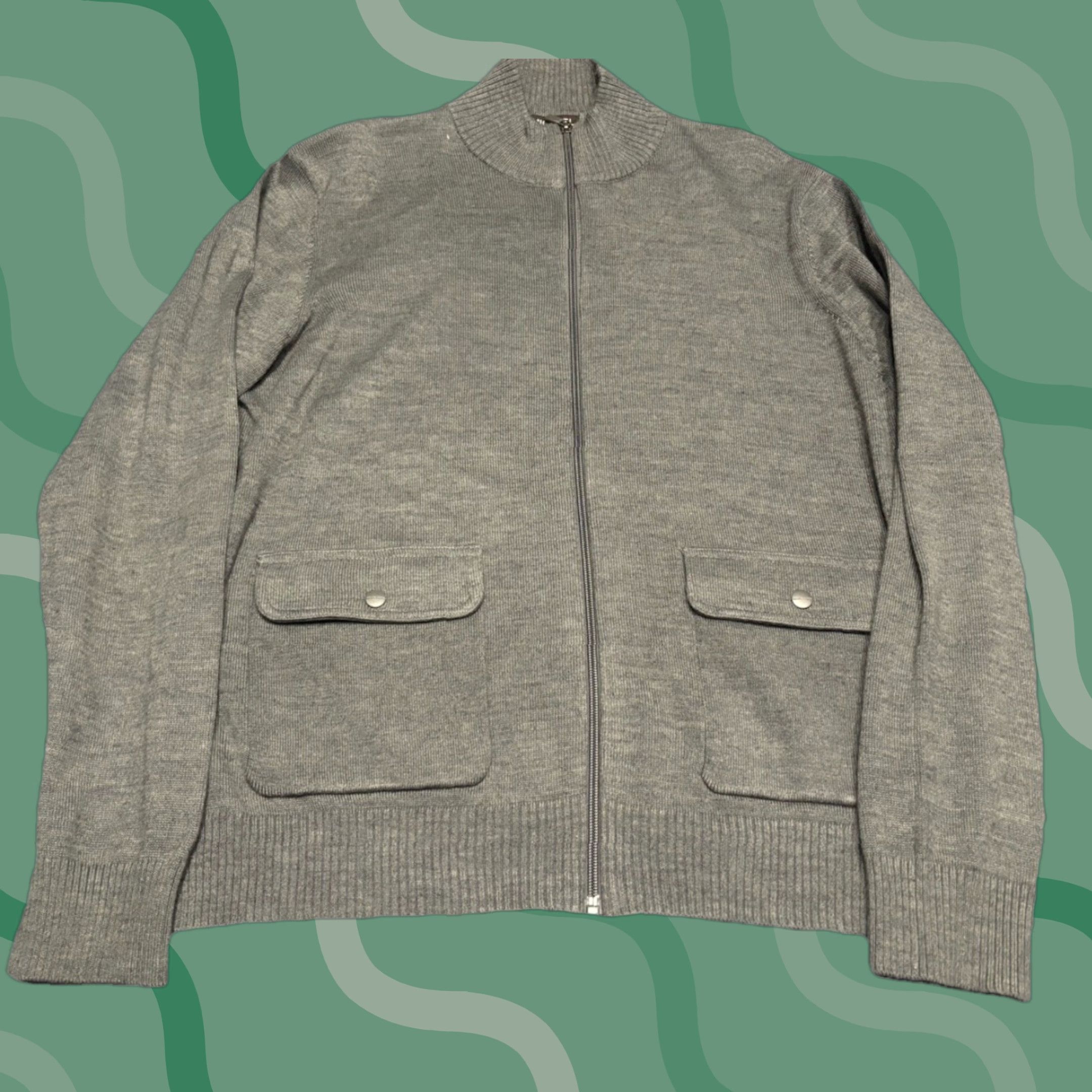 Michael Kors M Men's Michael Kors Grey Full-Zip Sweater Jacket XL Size US XL / EU 56 / 4 - 1 Thumbnail