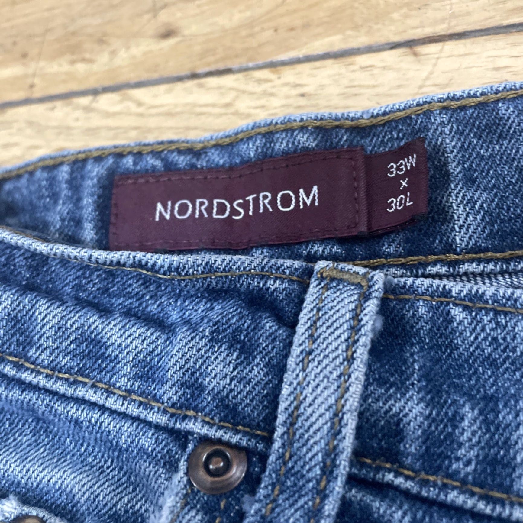 Nordstrom VINTAGE Nordstrom Jeans Men 32x30 Blue Wash Straight Wide Denim 90s Canada Mens Jeans Size US 32 / EU 48 - 6 Thumbnail