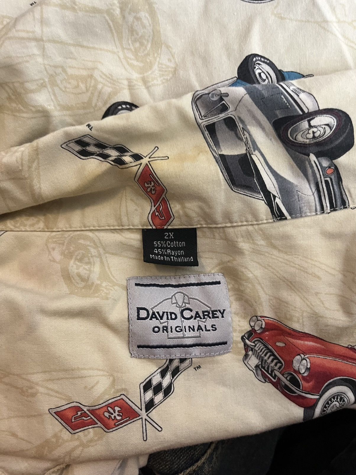 Other David Carey Shirt Mens 2X Corvette Stingray Button Hawaiian Size US XXL / EU 58 / 5 - 4 Thumbnail