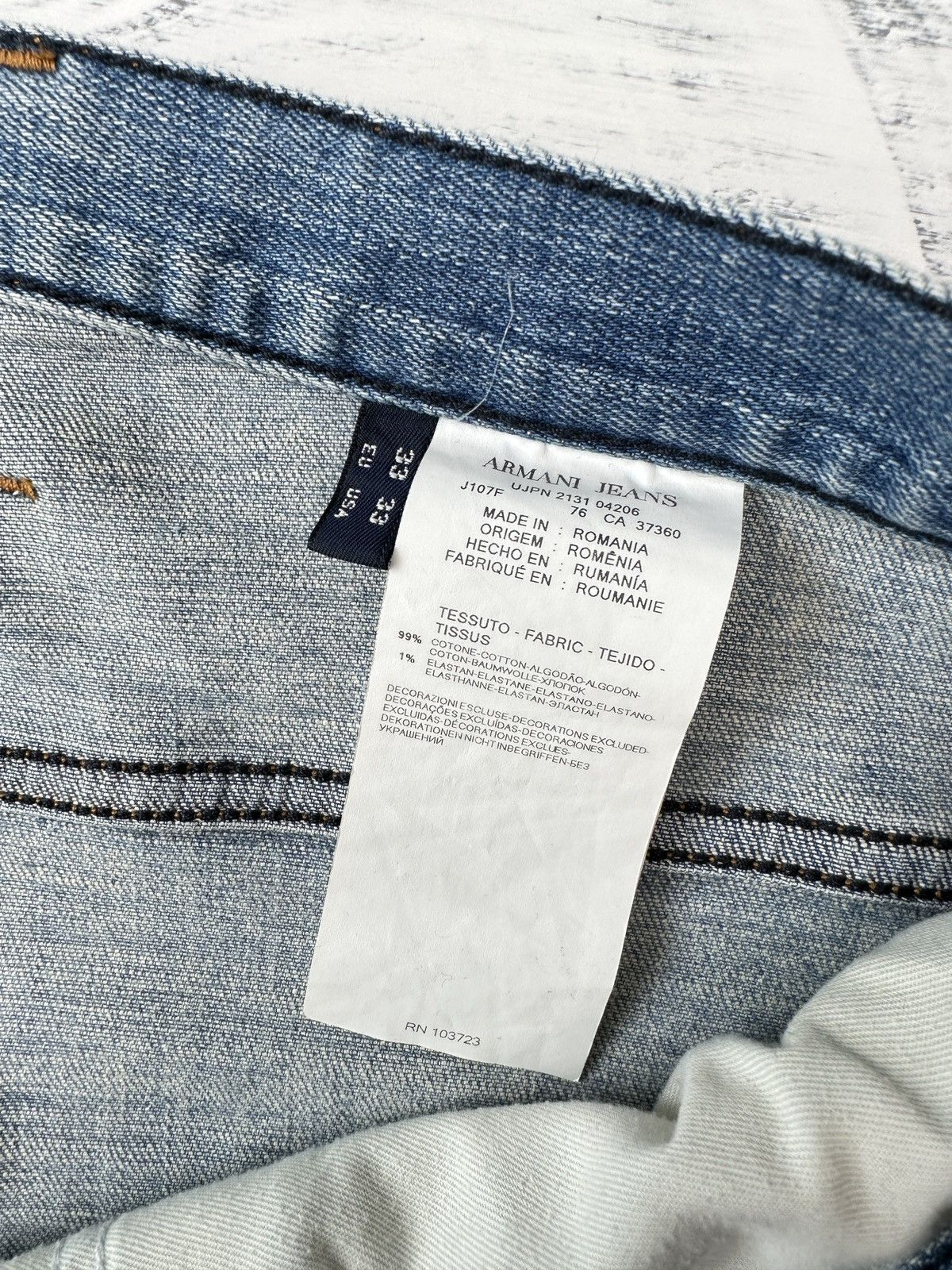 Armani Vintage ARMANI JEANS Washed Light Blue Denim Pants Men’s Size US 33 - 11 Thumbnail