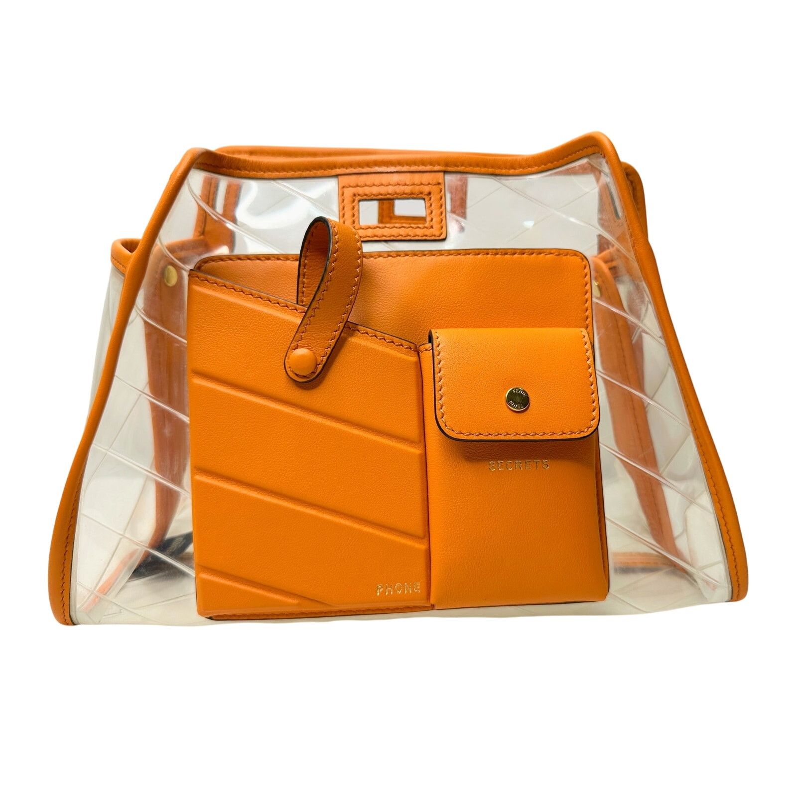 Fendi Fendi Peekaboo Defender PVC Clutch Bag Orange - Small Size ONE SIZE - 1 Thumbnail