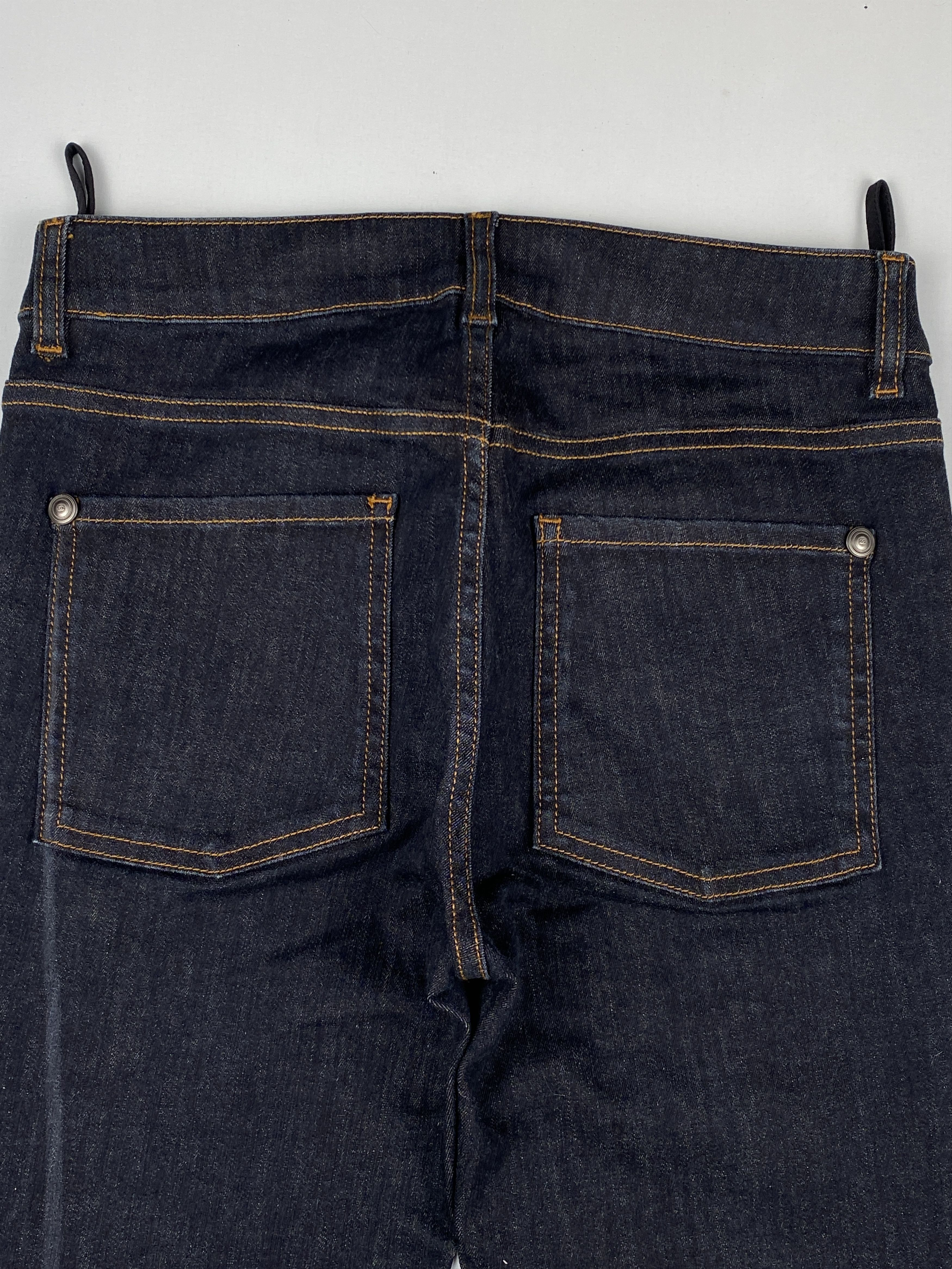 Chanel Geometric Laser Print Coco Mark Buttons Denim Jeans Size US 27 - 9 Thumbnail