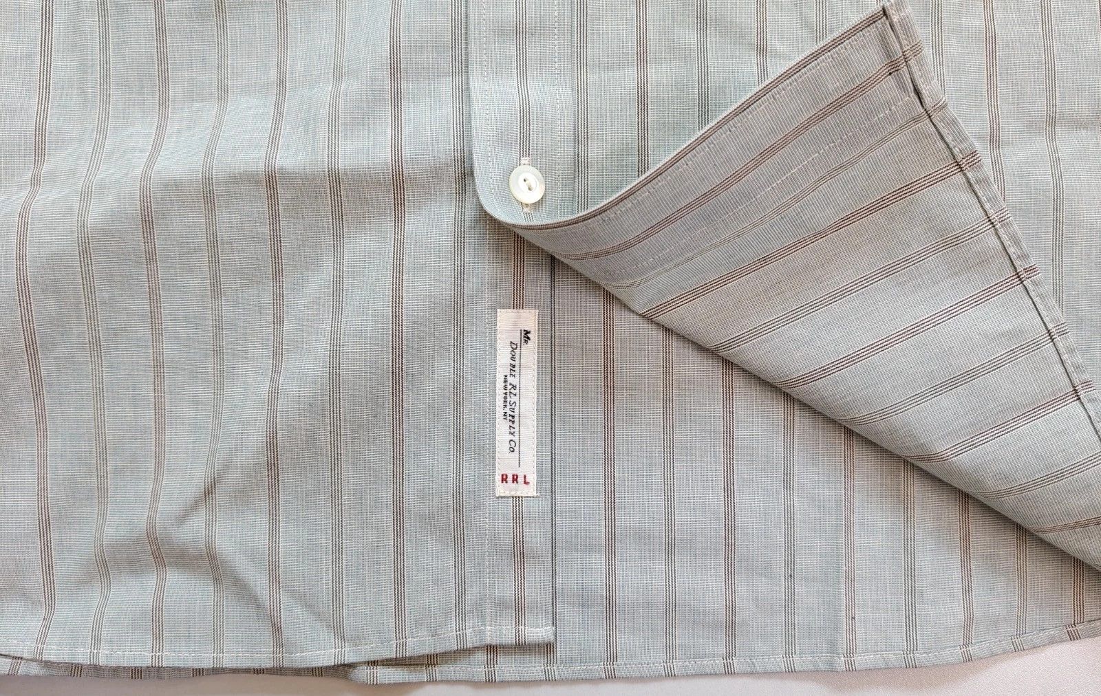 RRL Ralph Lauren Double RL Slim Fit Striped Dobby Shirt T 9104 Size US M / EU 48-50 / 2 - 8 Thumbnail
