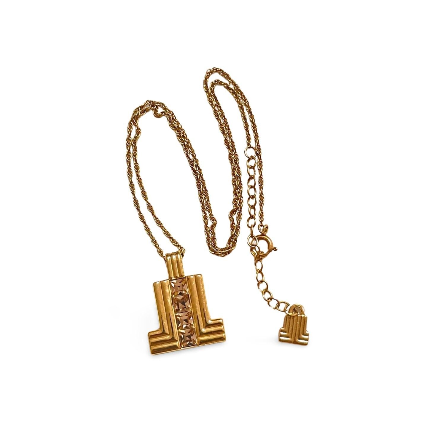 Lanvin Vintage LANVIN golden chain necklace with crystals Size ONE SIZE - 8 Thumbnail