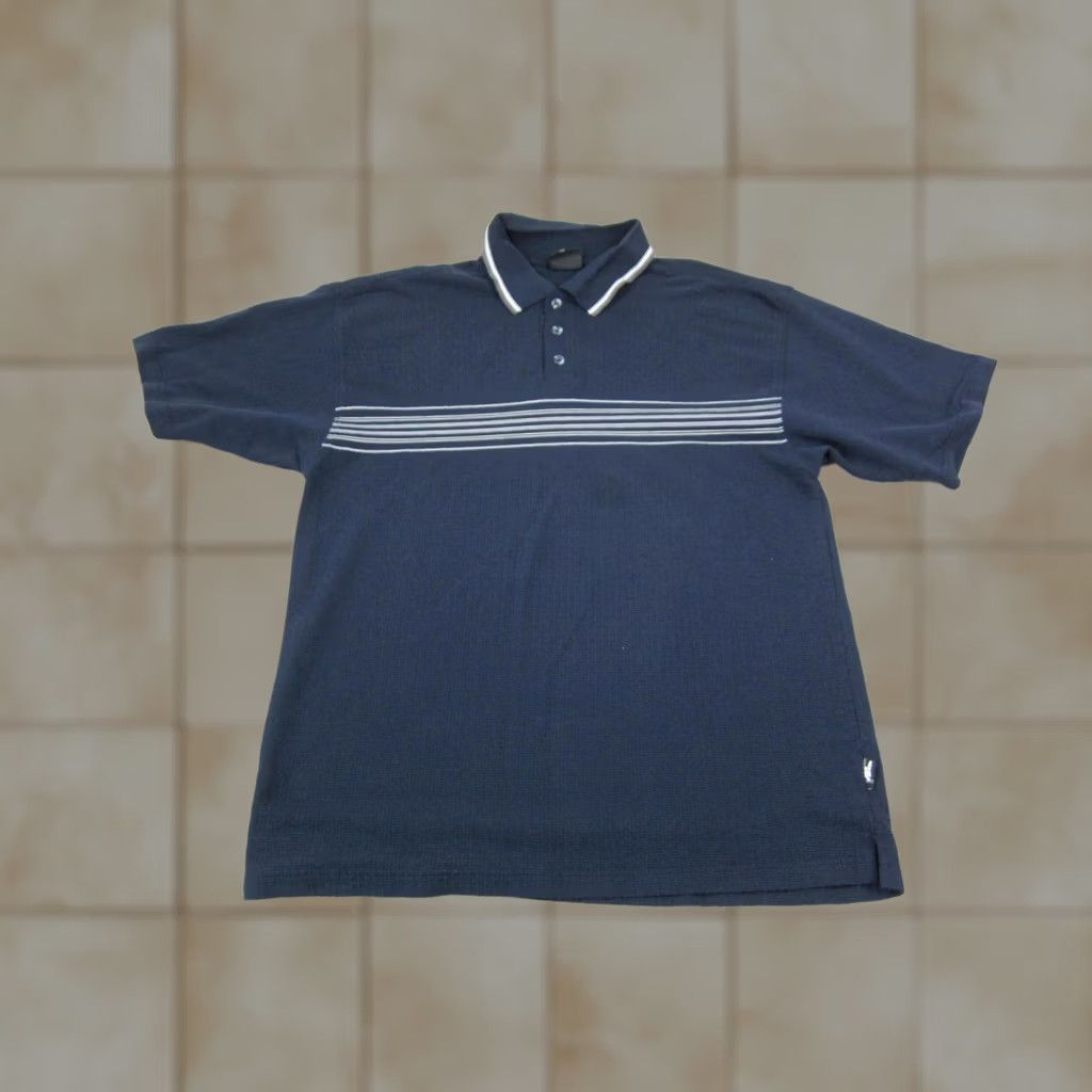 No Fear VINTAGE No Fear Polo Shirt Mens XL Blue Golf Y2K Striped Knit Polo Size US XL / EU 56 / 4 - 1 Thumbnail