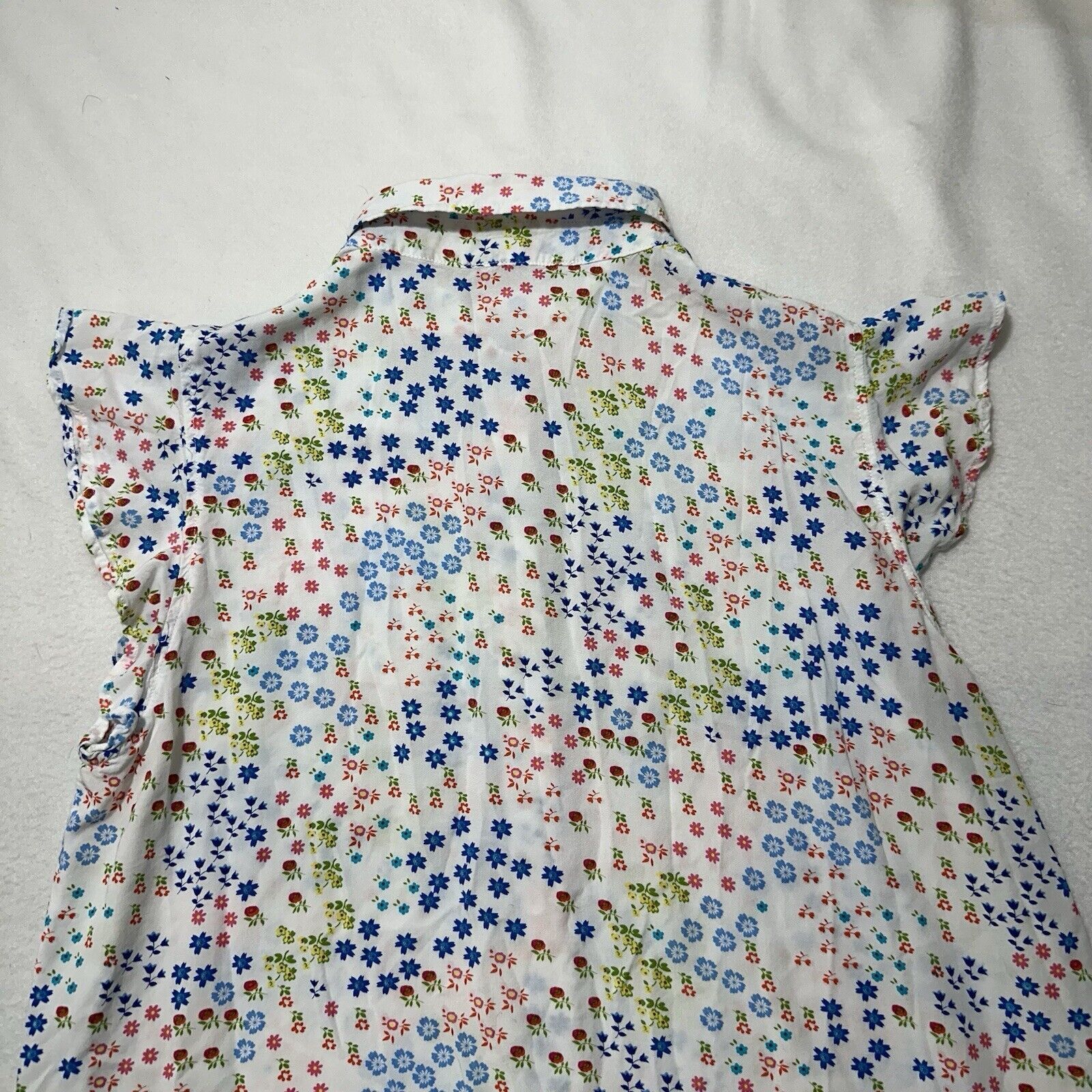 Other Jane and Delancey Medium White Floral Blouse Flutter Sleeves Size M / US 6-8 / IT 42-44 - 11 Thumbnail