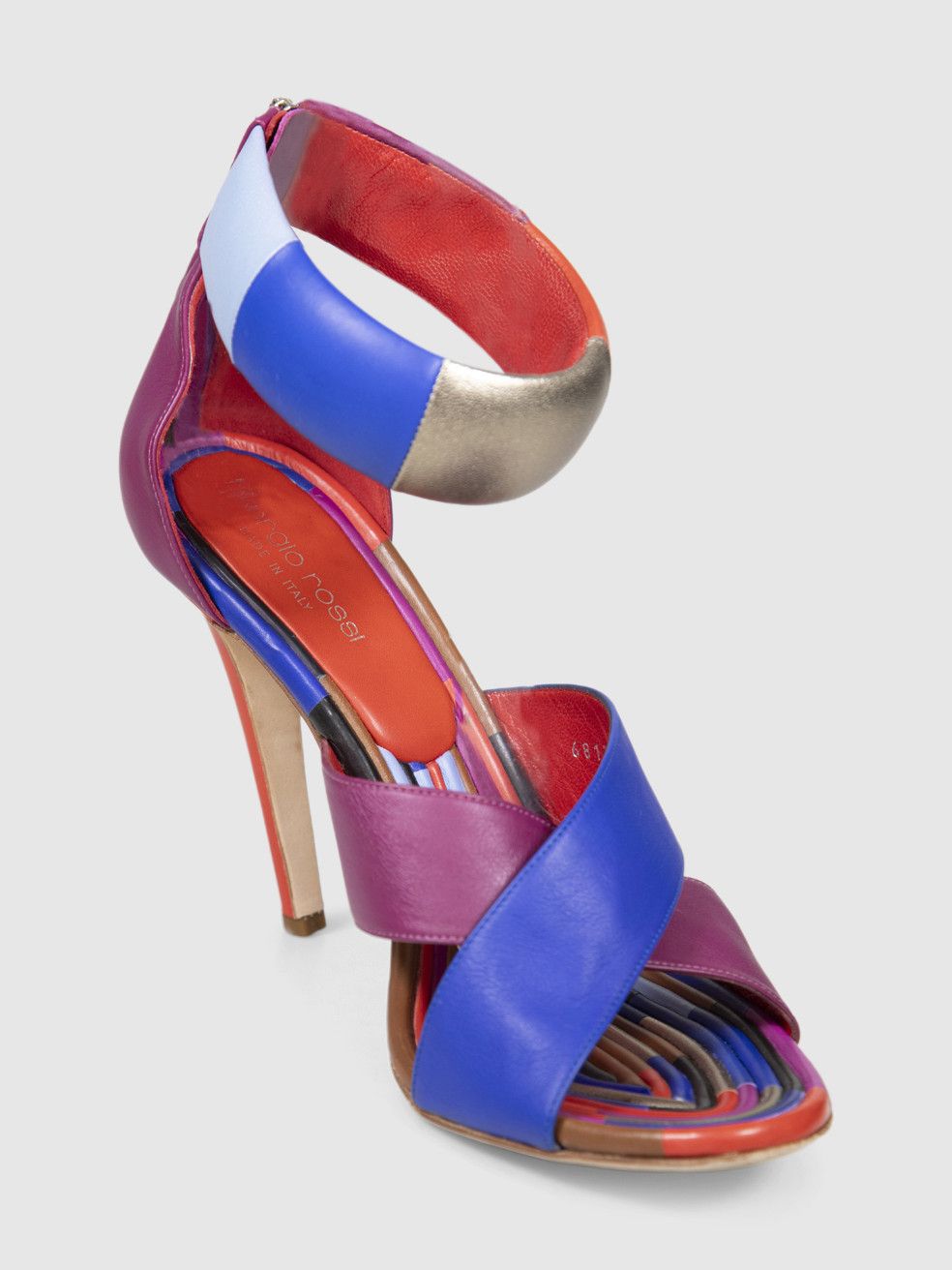 Sergio Rossi Cross Strap Leather Heeled Sandals Size US 10 / IT 40 - 1 Thumbnail