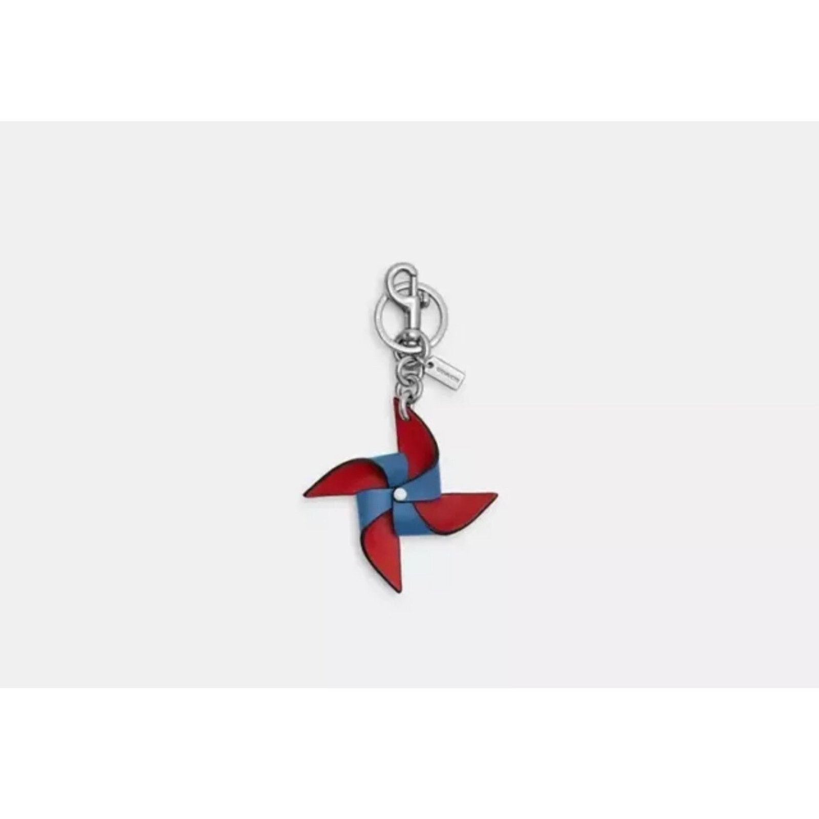 Coach NWT Coach Pinwheel Leather Sky Blue Bag Charm Key Ring CU257 Size ONE SIZE - 5 Thumbnail