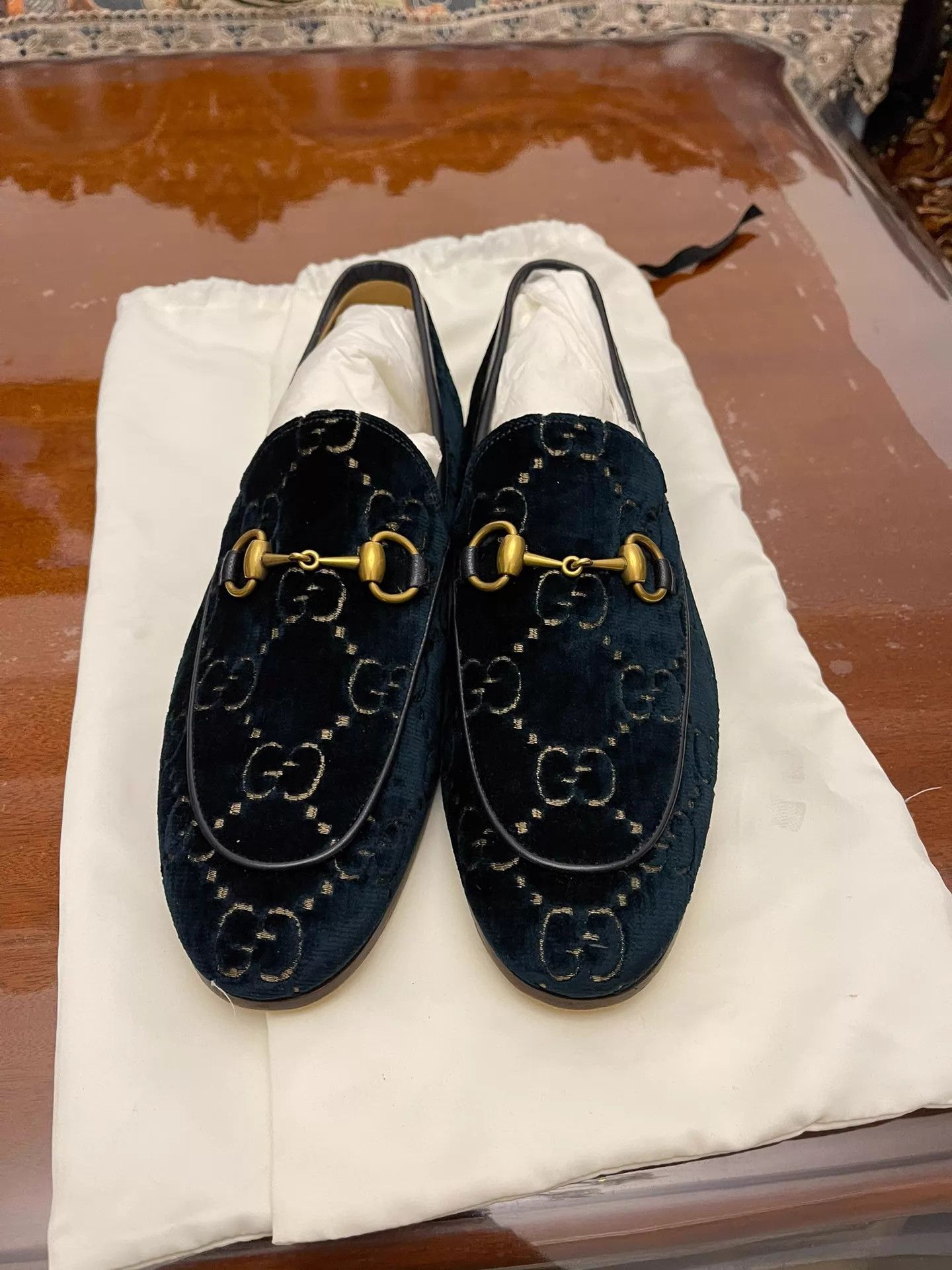 Gucci Gucci Velvet Horsebit Buckle Full Logo Shoes 7 (US) New Size US 7 / EU 40 - 2 Thumbnail