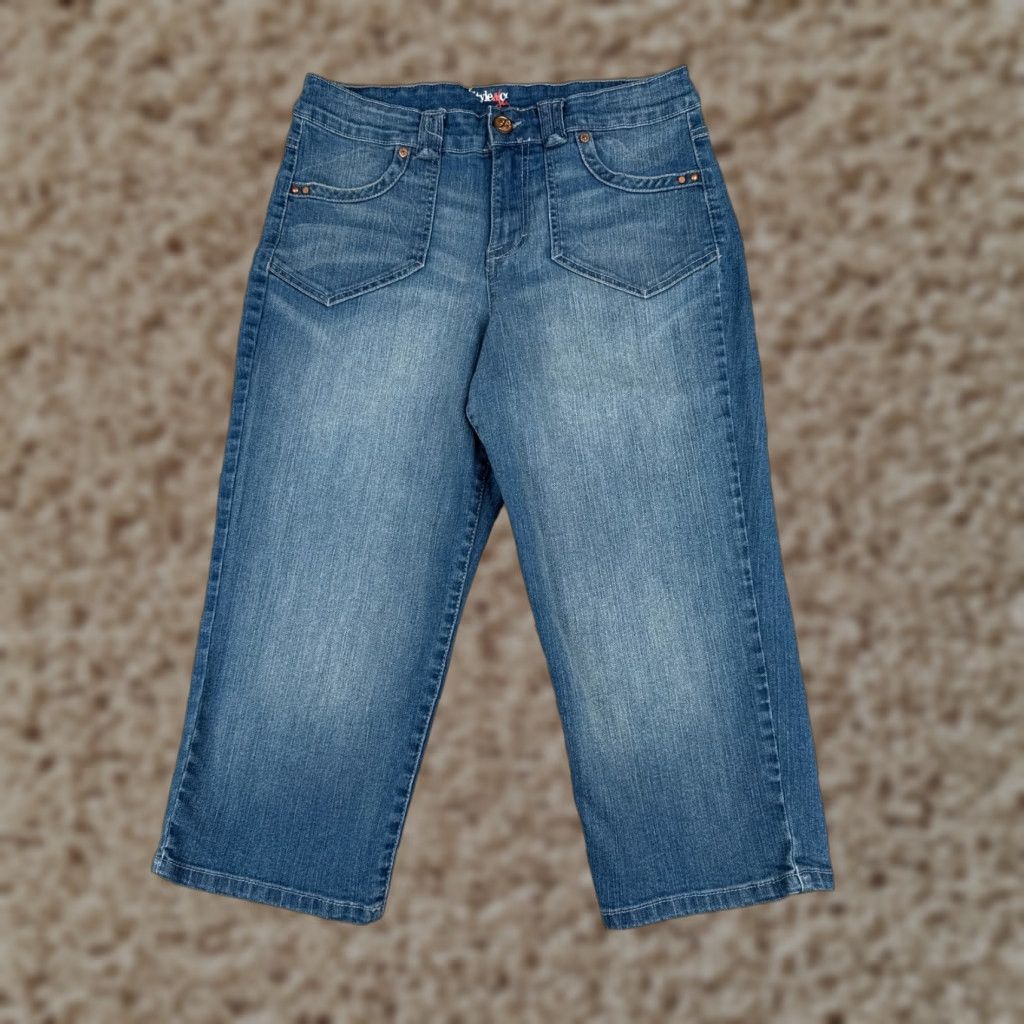 Vintage Style & Co Jeans Women 8 Capri Denim Blue Medium Wash 29x21 Womens Size 30" / US 8 / IT 44 - 1 Thumbnail