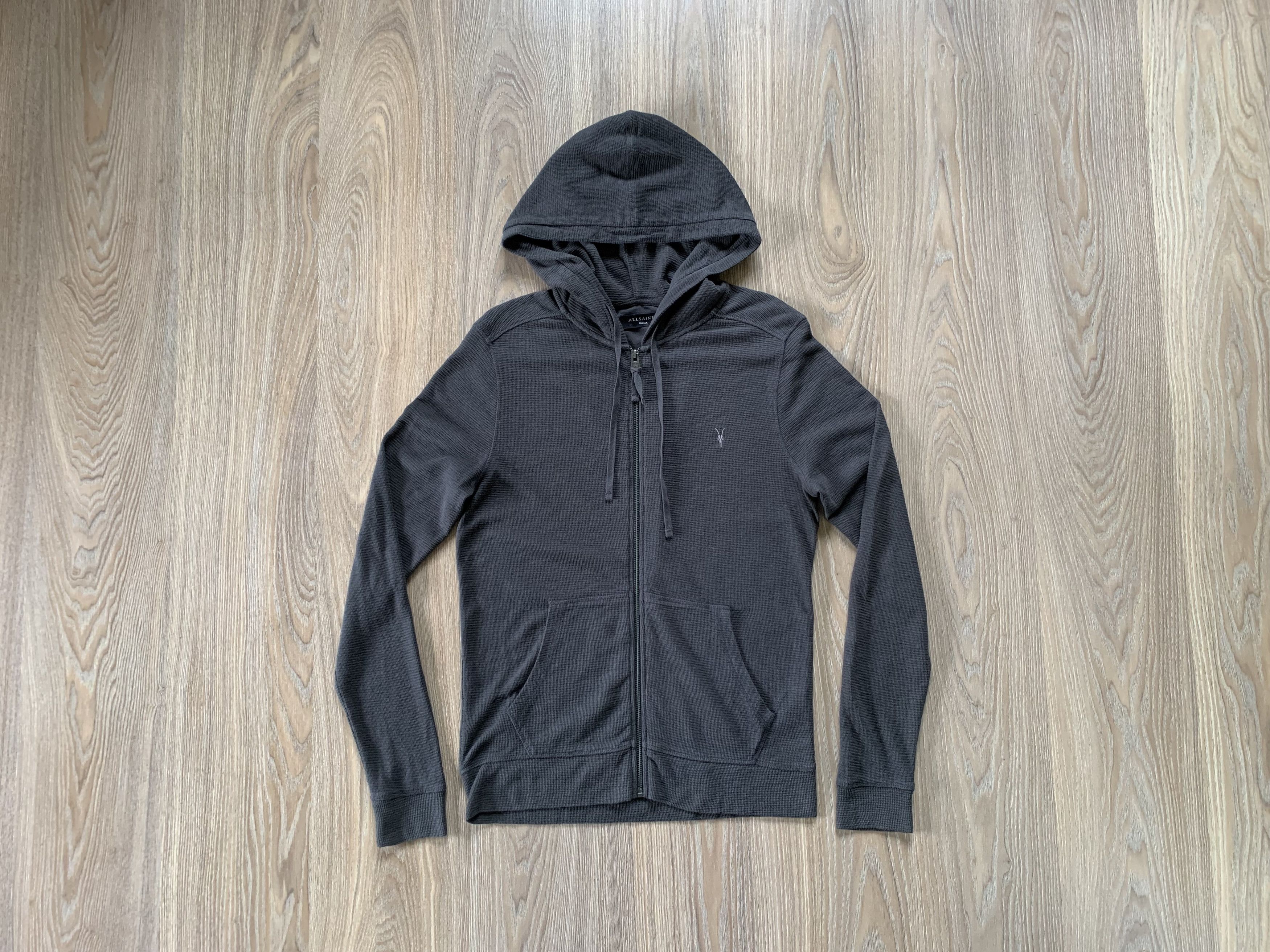 Allsaints Allsaints Grey Cotton Zip Clash Hoodie Size US S / EU 44-46 / 1 - 1 Thumbnail