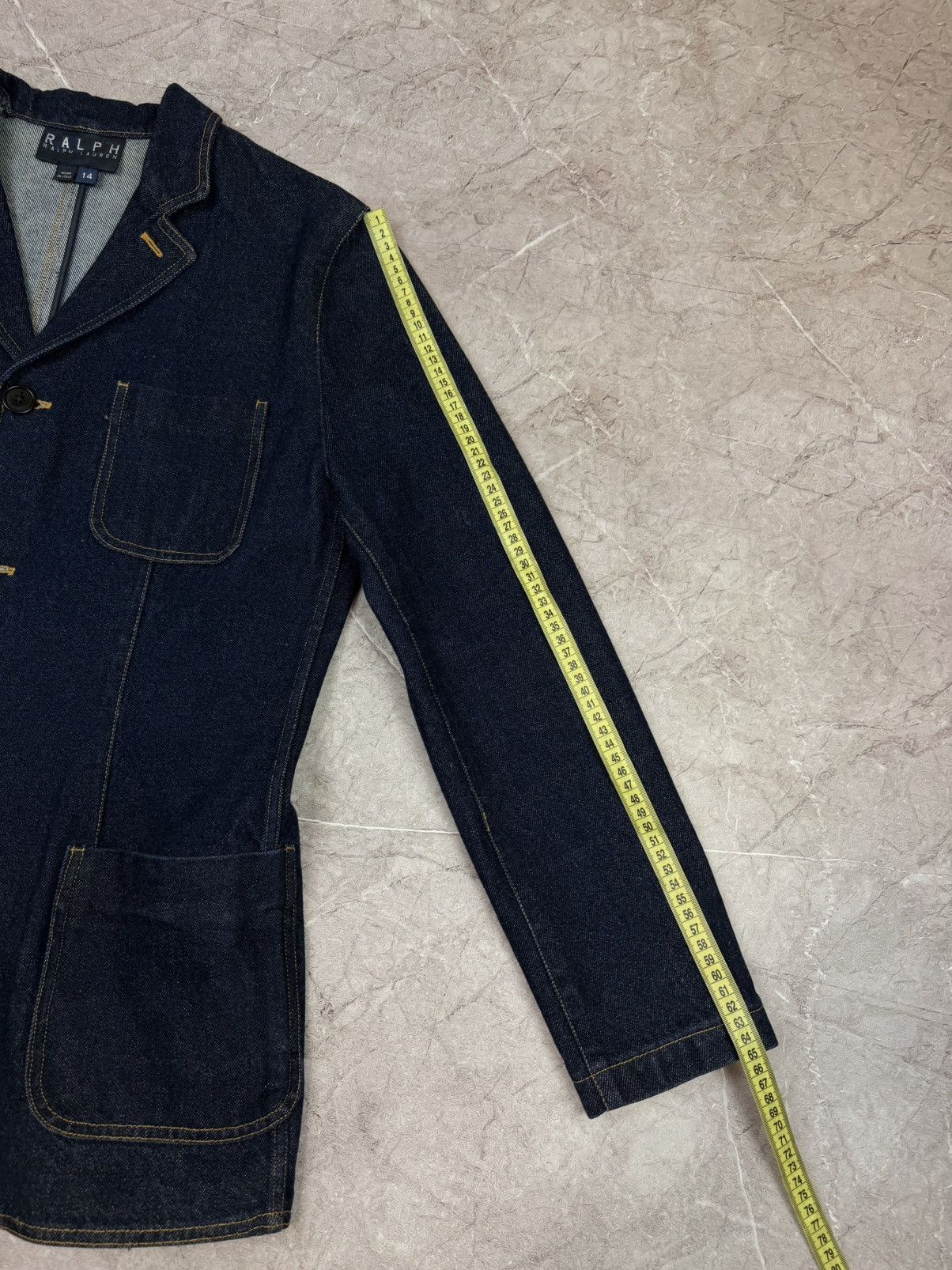 Polo Ralph Lauren Ralph Lauren Denim Blazer Dark Wash Vintage Workwear Style Size M / US 6-8 / IT 42-44 - 8 Thumbnail