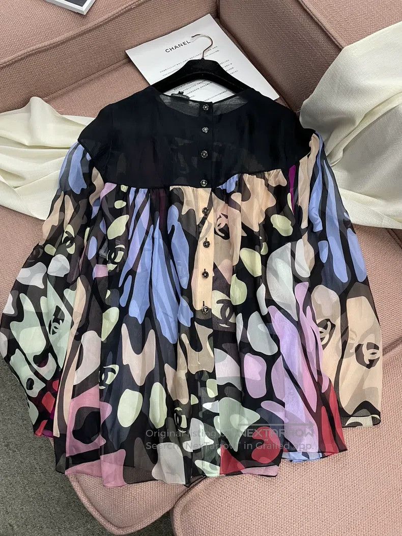 Chanel Chanel 22S colour printed silk long sleeves Size XS / US 0-2 / IT 36-38 - 3 Thumbnail