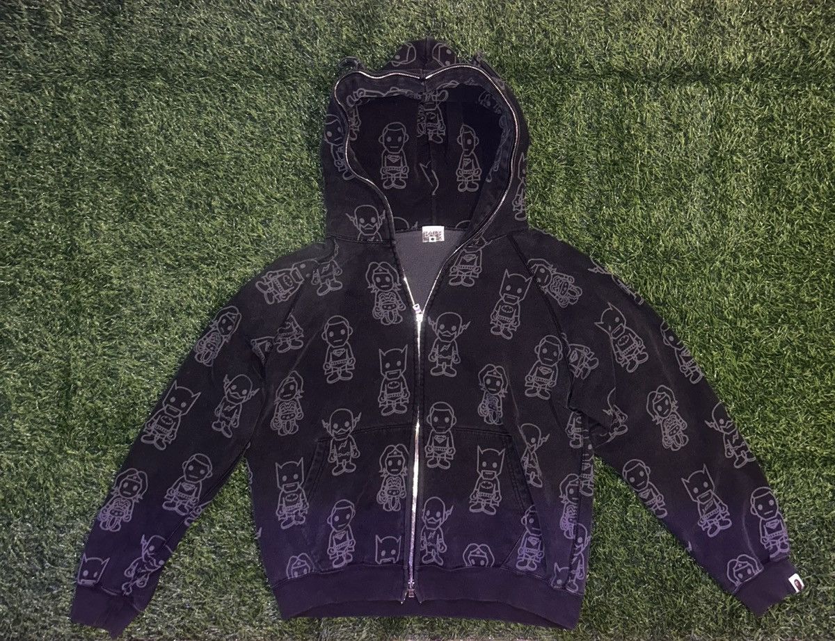 Bape Bape x DC Black/Grey Monogram Hero Hoodie Black Size US M / EU 48-50 / 2 - 1 Thumbnail