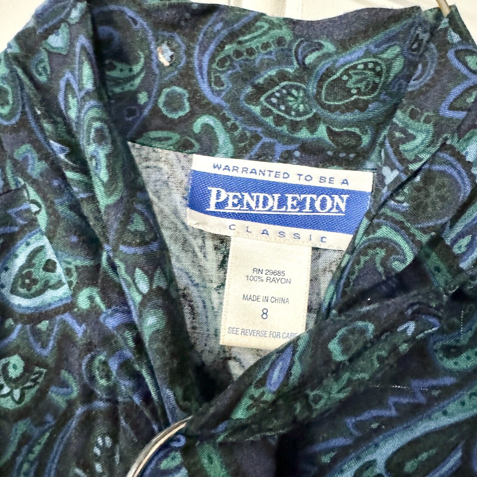 Pendleton Vintage Pendleton Rayon Skirt + Button Shirt Suit Set Size 8 Size M / US 6-8 / IT 42-44 - 4 Thumbnail