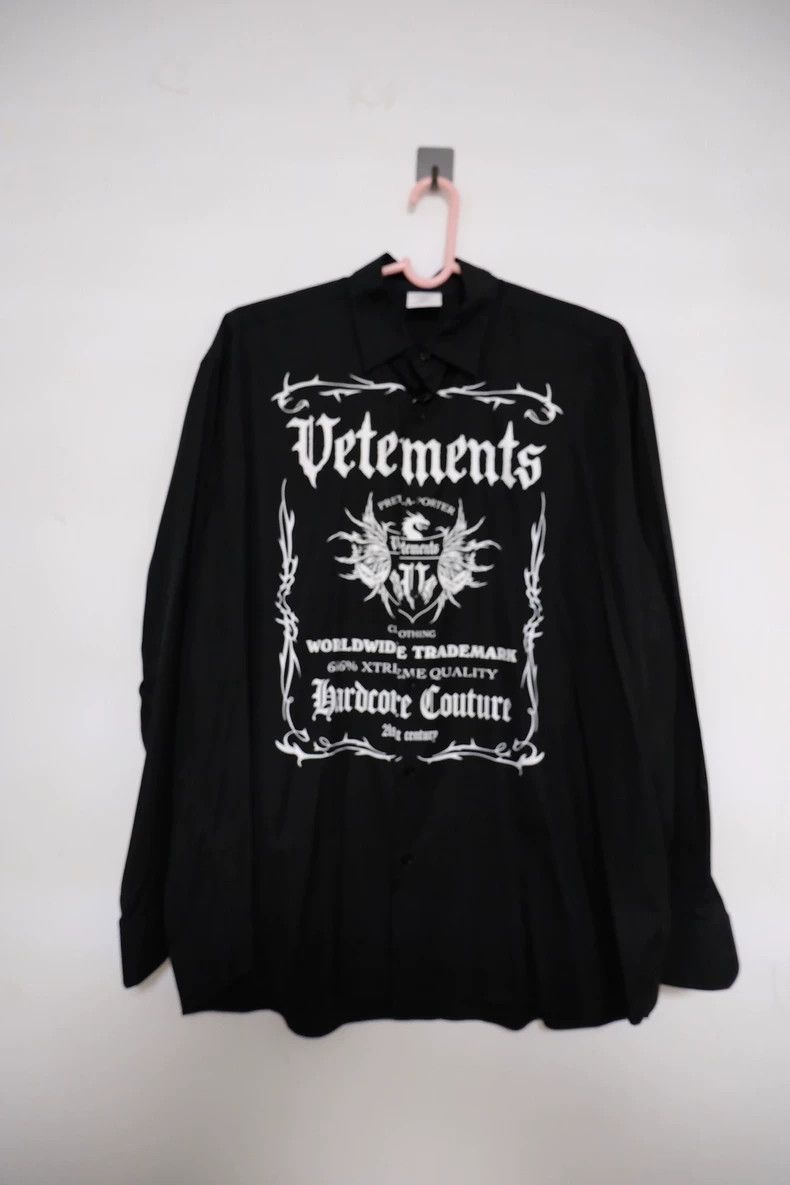 Vetements Vetements Letter Printed Collar Long Sleeve Shirt Men's Bl Size US XL / EU 56 / 4 - 2 Thumbnail