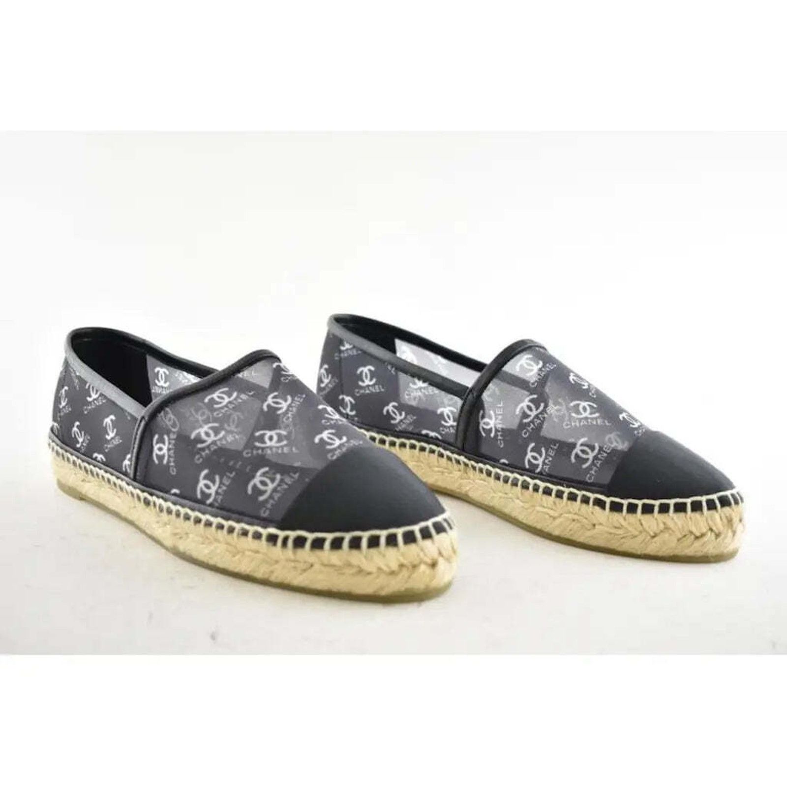 Chanel 19P Mesh CC Logo Classic Double Sole Espadrille Flat 40 Size US 10 / IT 40 - 2 Thumbnail