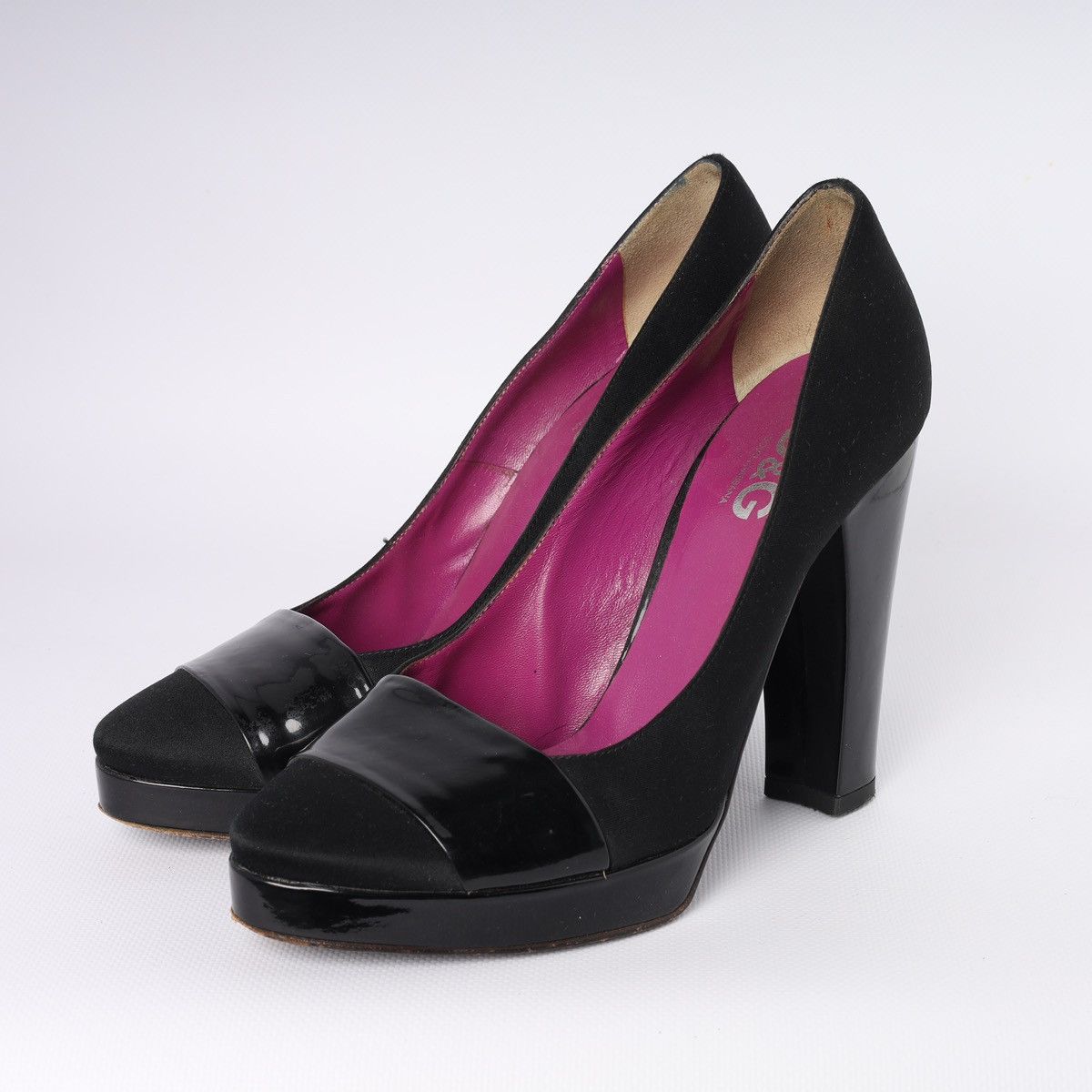 Dolce & Gabbana Dolce Gabbana Black Silk Patent Heel Platform Pumps Shoes Size US 6.5 / IT 36.5 - 2 Thumbnail