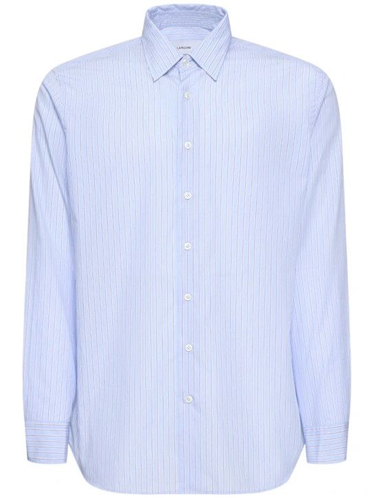 Lardini o1lsvrm0425 Cotton Poplin Shirt in Blue Size US S / EU 44-46 / 1 - 1 Thumbnail