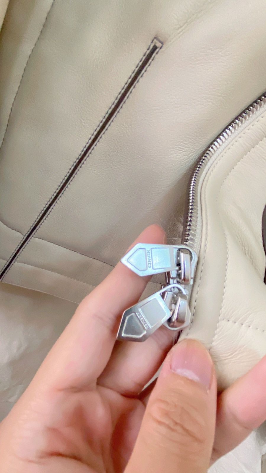 Hermes [sale] 22-23AW Hermes Leather Jacket (discoloured) Size US M / EU 48-50 / 2 - 8 Thumbnail