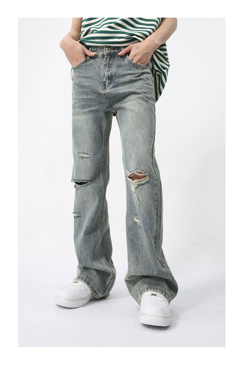 Japanese Brand × Jean Retro washed cool bootcut ripped jeans Size US 32 / EU 48 - 1 Thumbnail