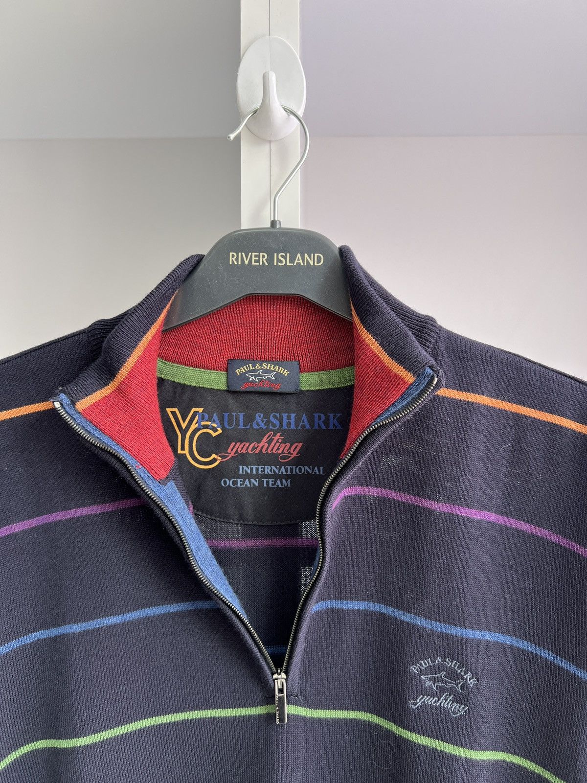 Designer × Paul & Shark × Vintage Vintage Paul Shark striped navy luxury sweater Size US M / EU 48-50 / 2 - 11 Thumbnail