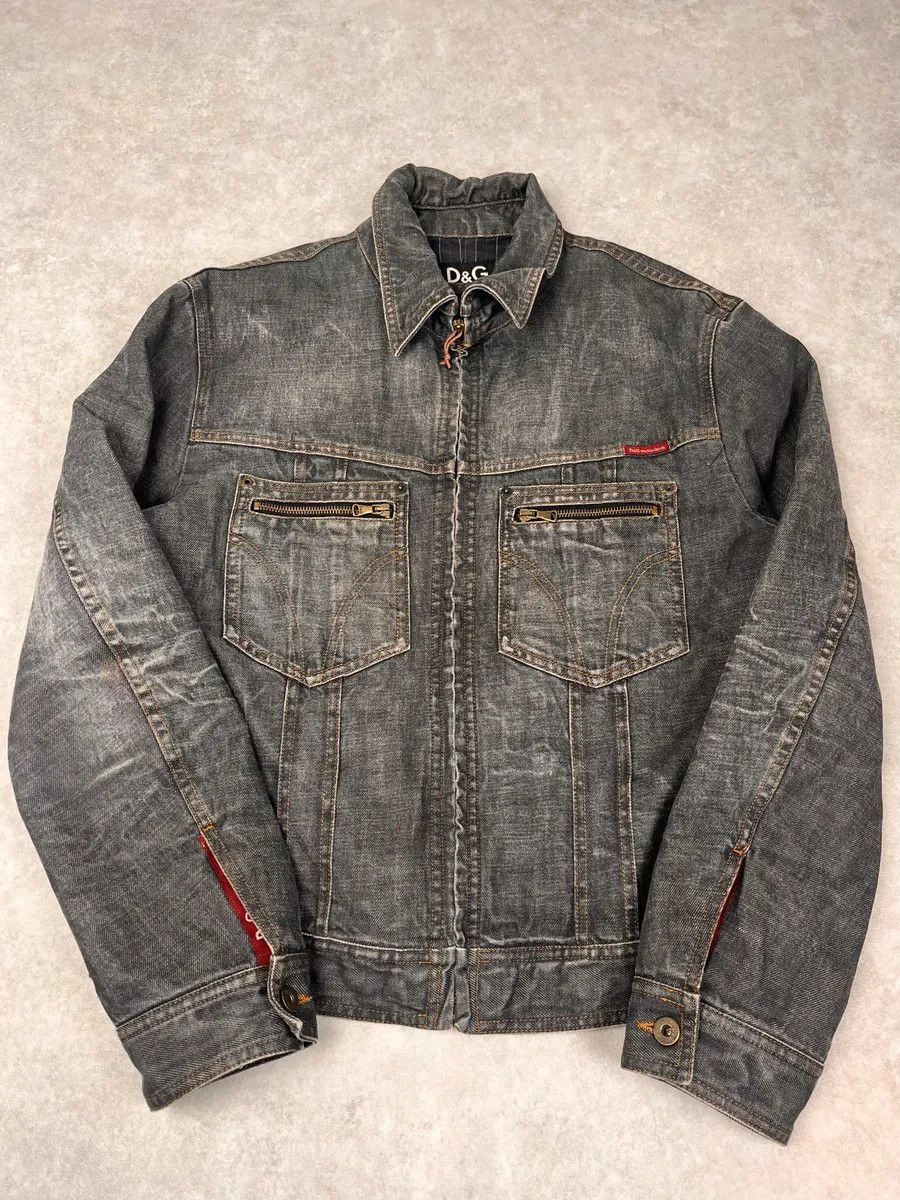 Dolce & Gabbana AW2003 Dolce & Gabbana Grey Raw Denim Jacket Size US L / EU 52-54 / 3 - 1 Thumbnail