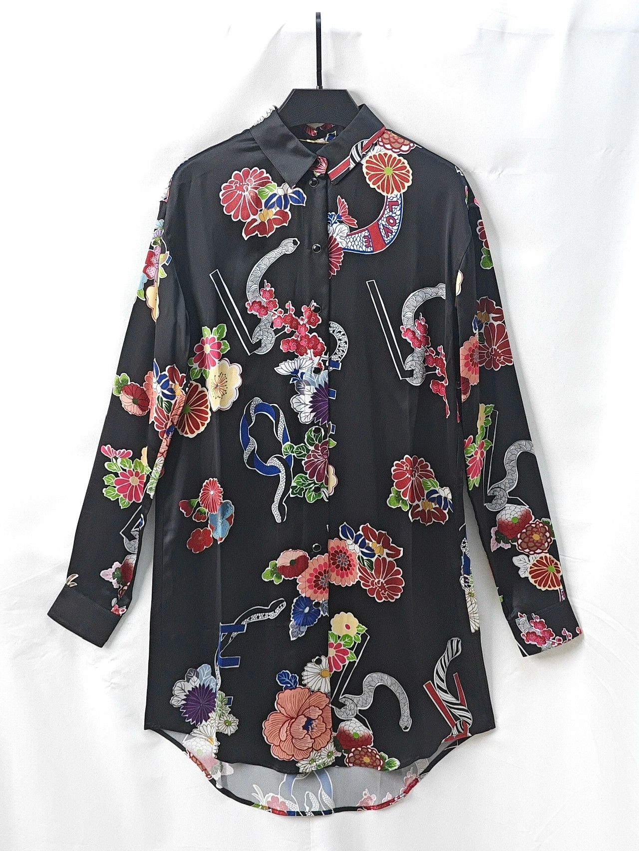 Saint Laurent Paris YSL Saint Laurent Floral Print Long Sleeve Shirt Size XS / US 0-2 / IT 36-38 - 1 Thumbnail