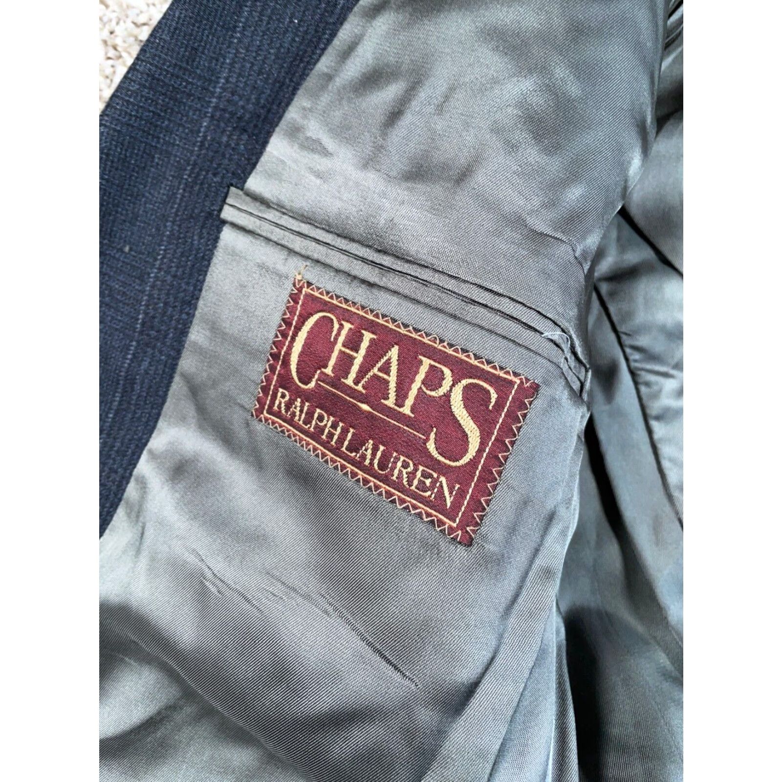 Ralph Lauren VINTAGE Ralph Lauren Chaps Wool Check 2 Button Blazer Men's 40 Dark Blue USA Size 40R - 3 Thumbnail