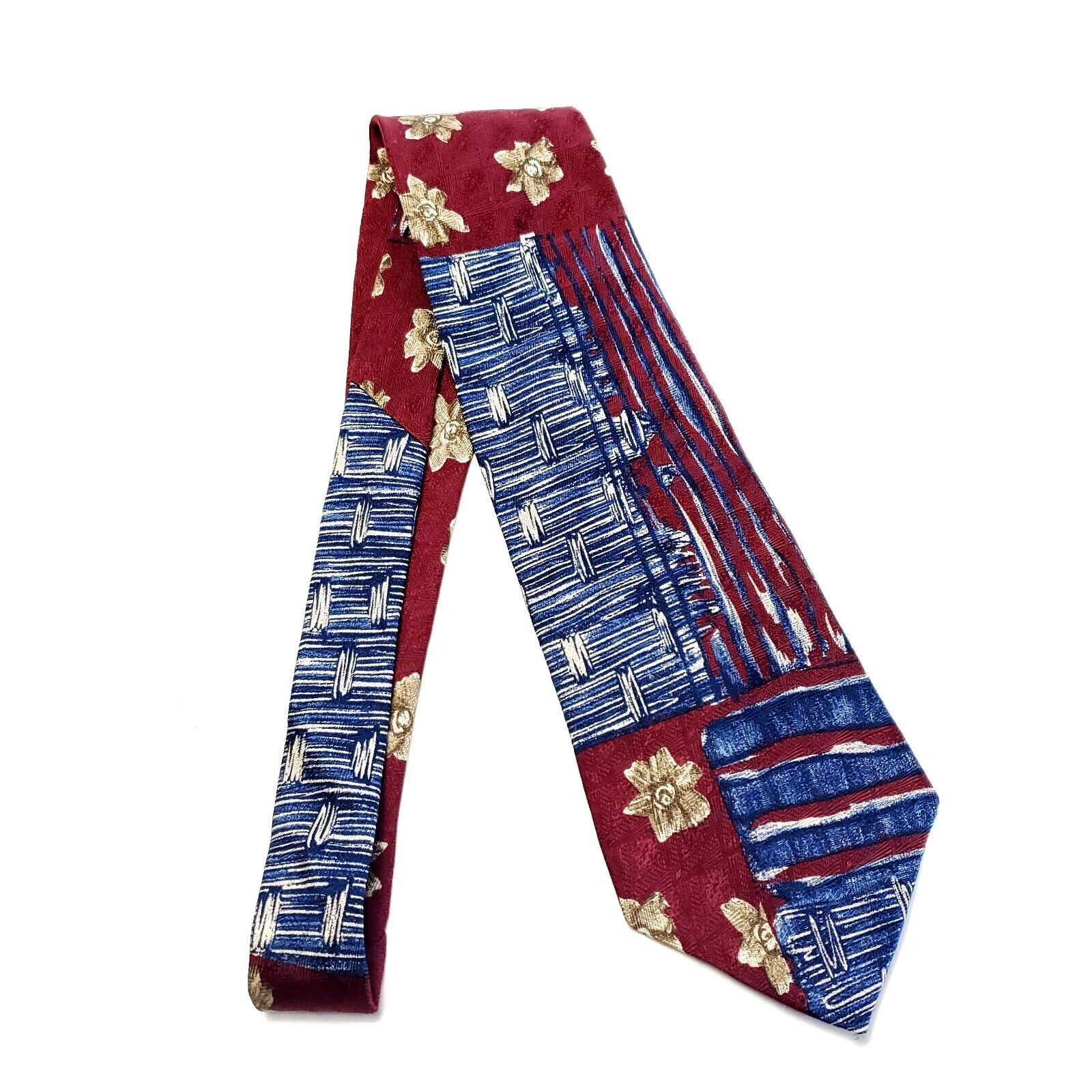 Designer Accents Isaac Zelcer Red Blue Abstract Floral Jaquard Print Size ONE SIZE - 6 Thumbnail
