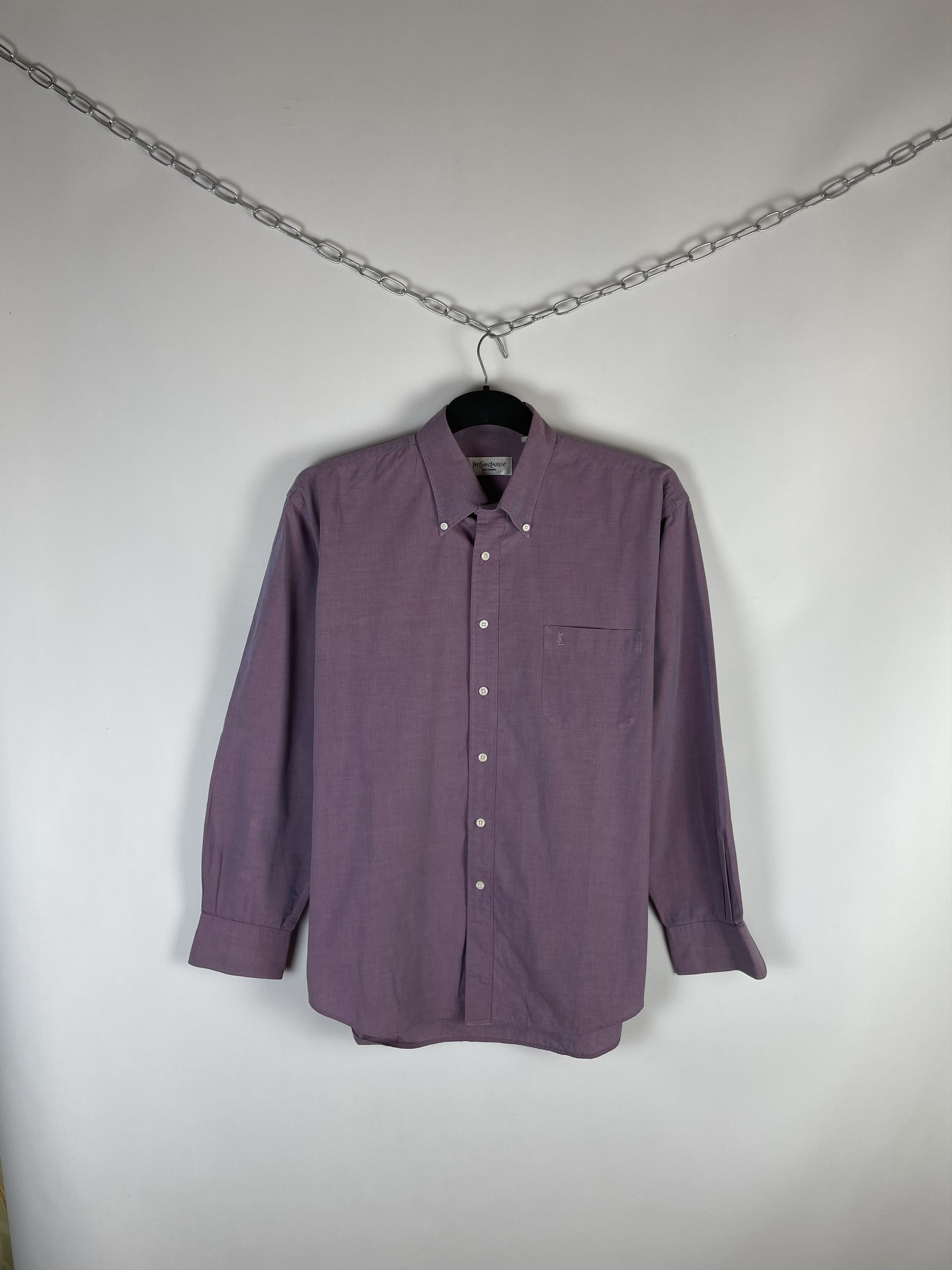 Vintage Vintage YvesSaintLaurent Ysl Pour Homme Button Up Shirt Size US XL / EU 56 / 4 - 1 Thumbnail