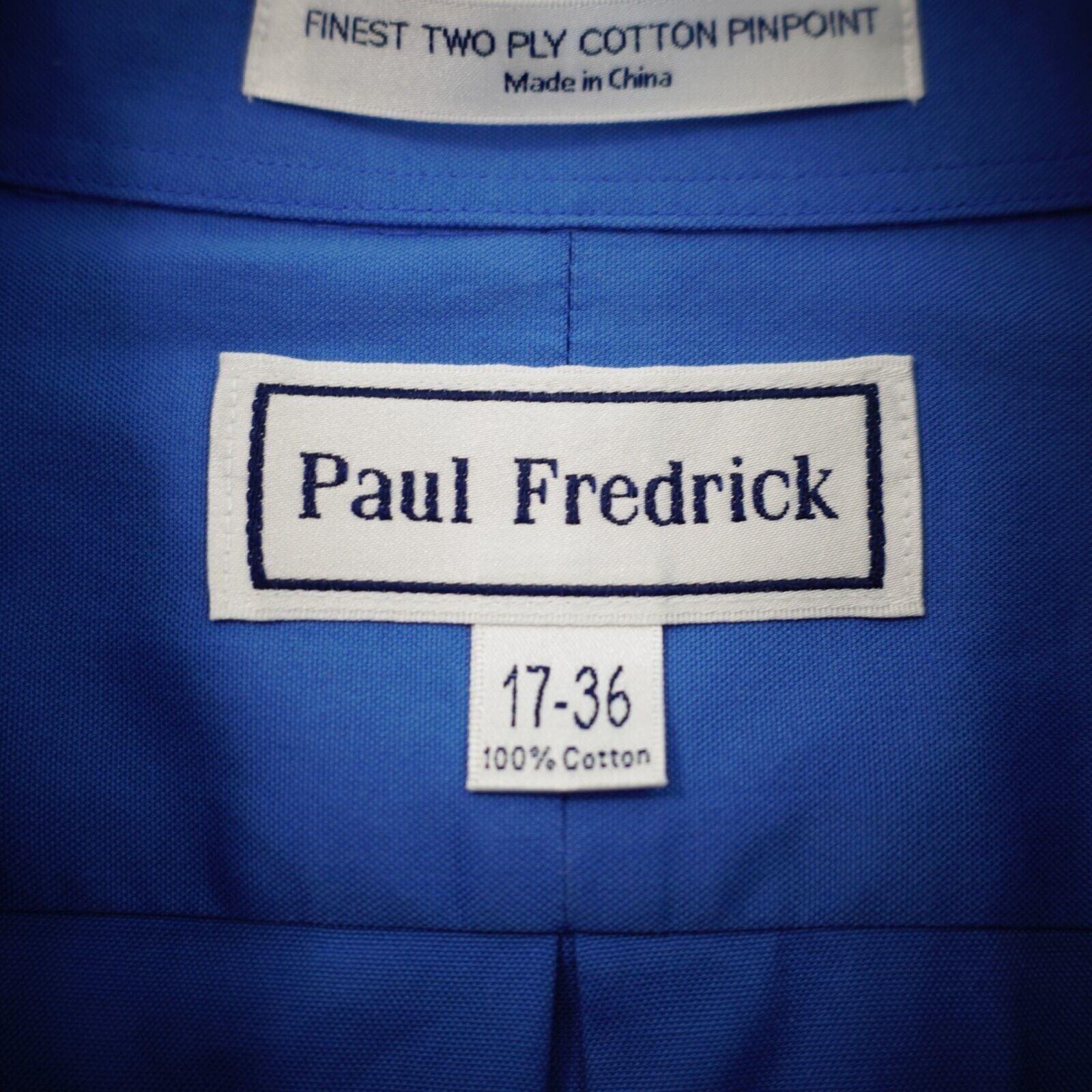 Paul Fredrick Paul Fredrick Blue Finest Two Ply Cotton Pinpoint Pocket But Size US L / EU 52-54 / 3 - 8 Thumbnail