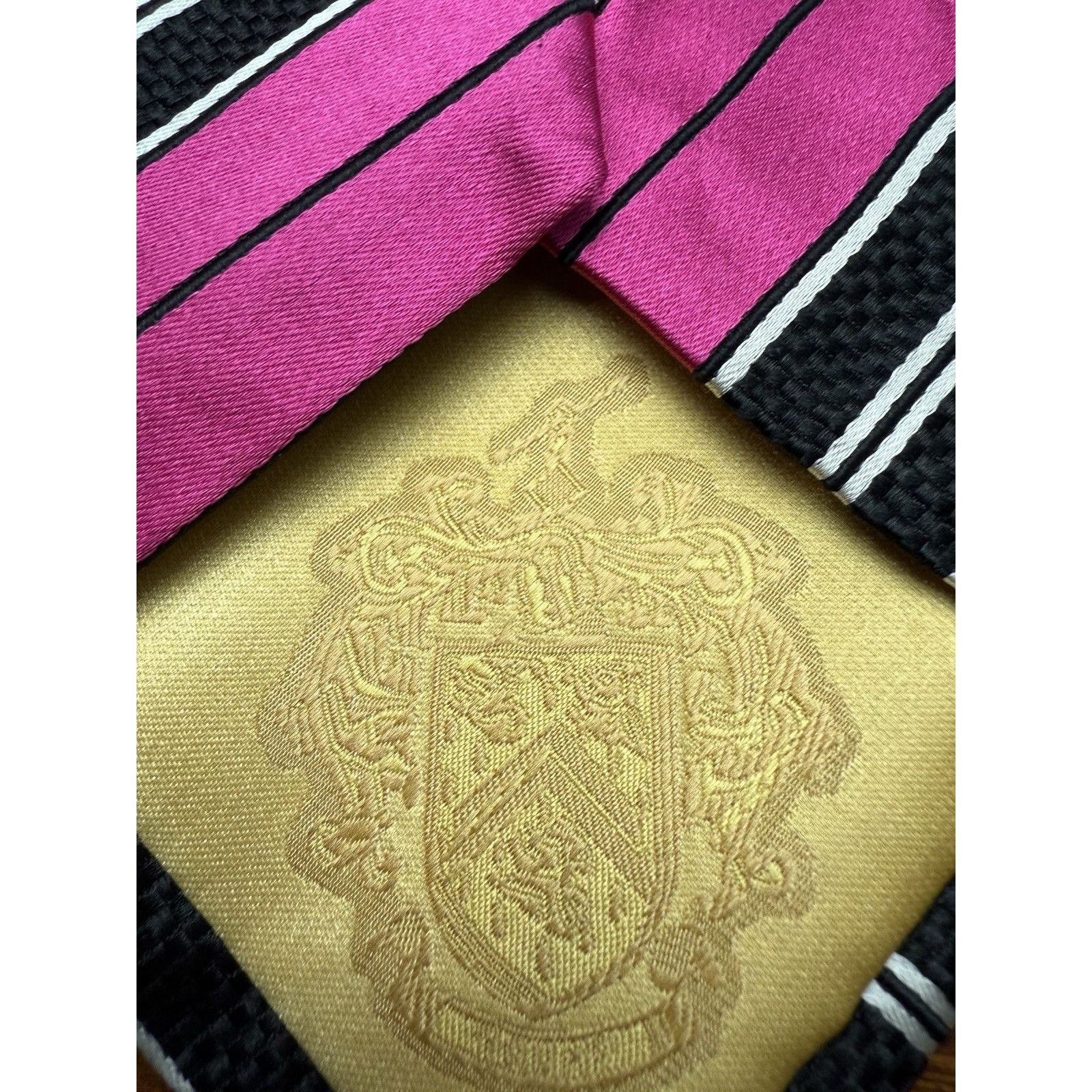 Donald Trump Donald J Trump Men’s Tie Pink Black Striped 60” Size ONE SIZE - 6 Thumbnail