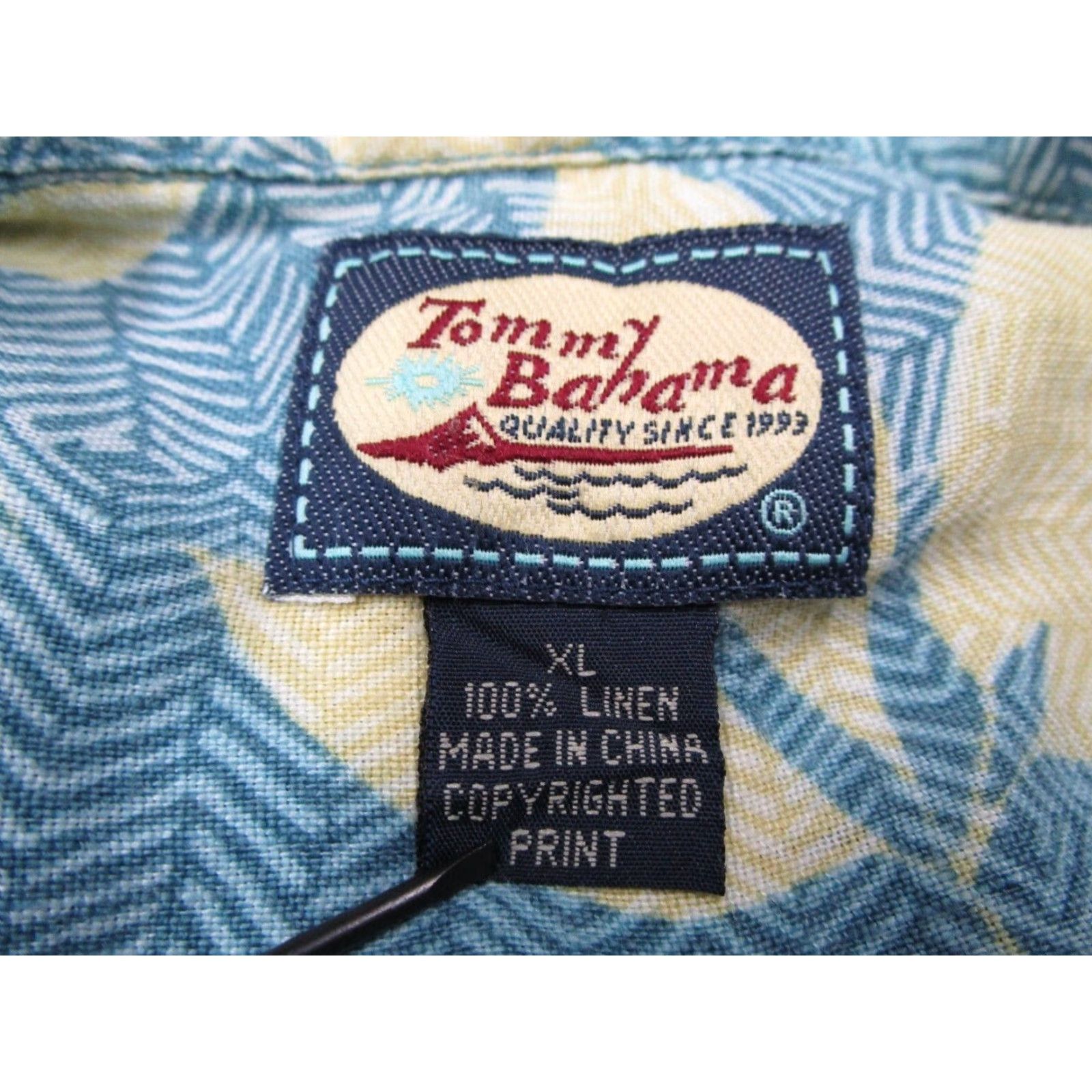 Tommy Bahama VINTAGE Tommy Bahama Mens Extra Large Blue Floral Linen Short Sleeve Button Up Shirt Size US XL / EU 56 / 4 - 4 Thumbnail