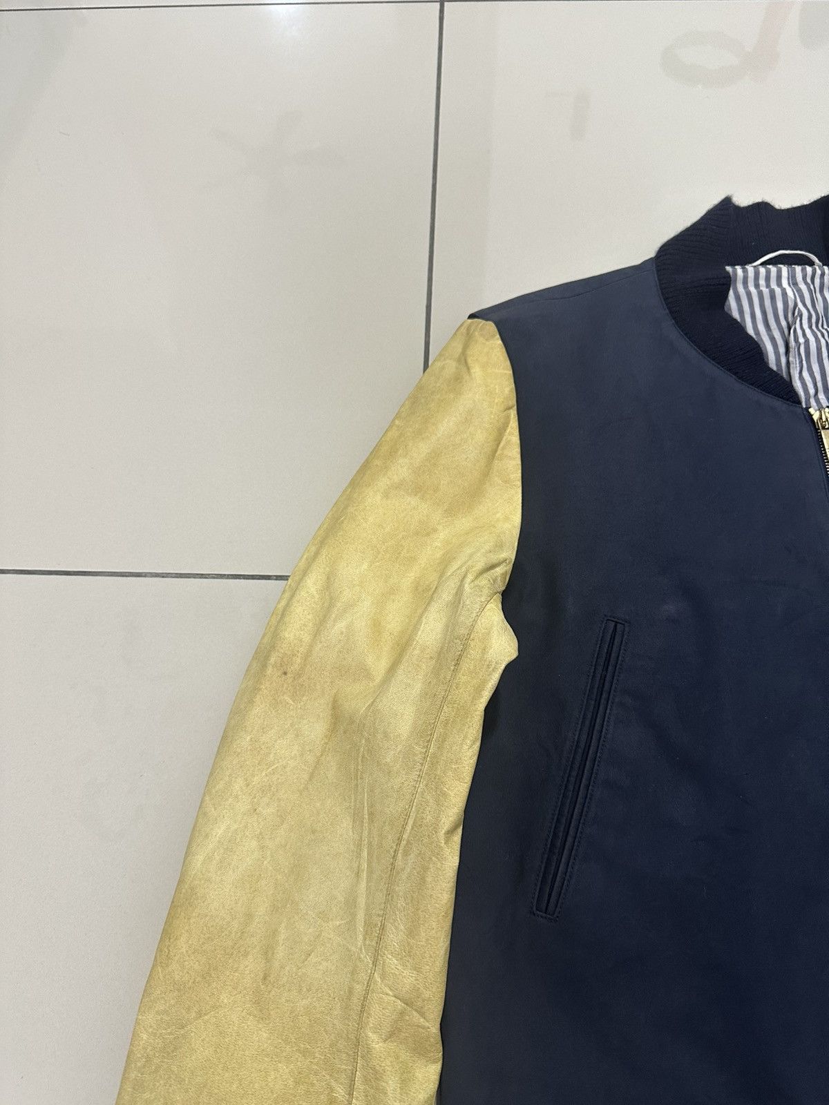 Thom Browne Thom Browne Varsity Jacket Baseball Jacket Leather Sleeve Size US L / EU 52-54 / 3 - 4 Thumbnail