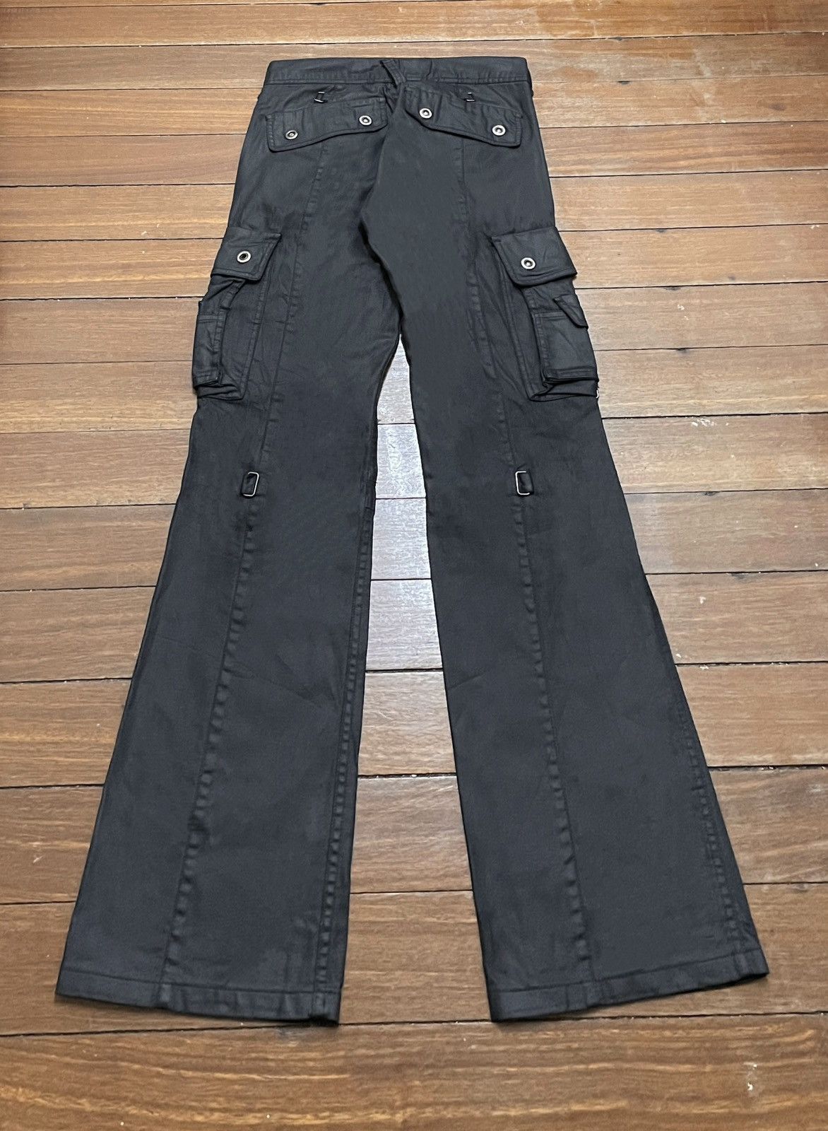 Tornado Mart Rare Vintage Tornado Mart Waxed Flared Tactical Pants 2000s Size US 30 / EU 46 - 2 Thumbnail