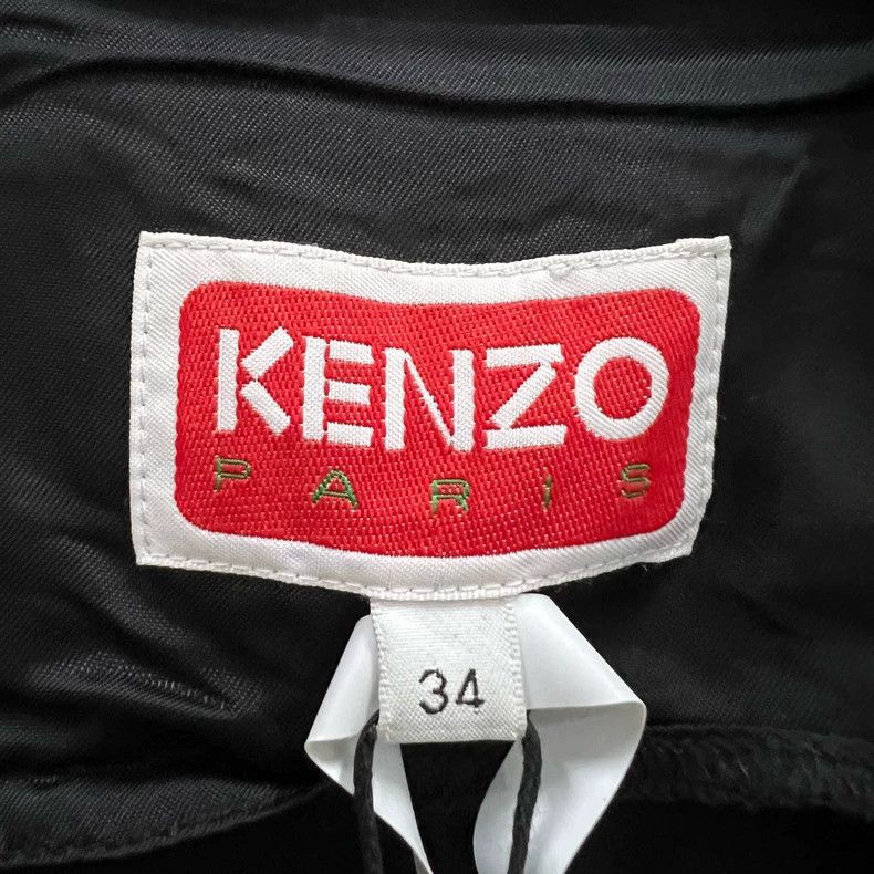 Kenzo KENZO Black coat with embroidered flowers on the back Size XXS / US 00 / IT 34 - 3 Thumbnail