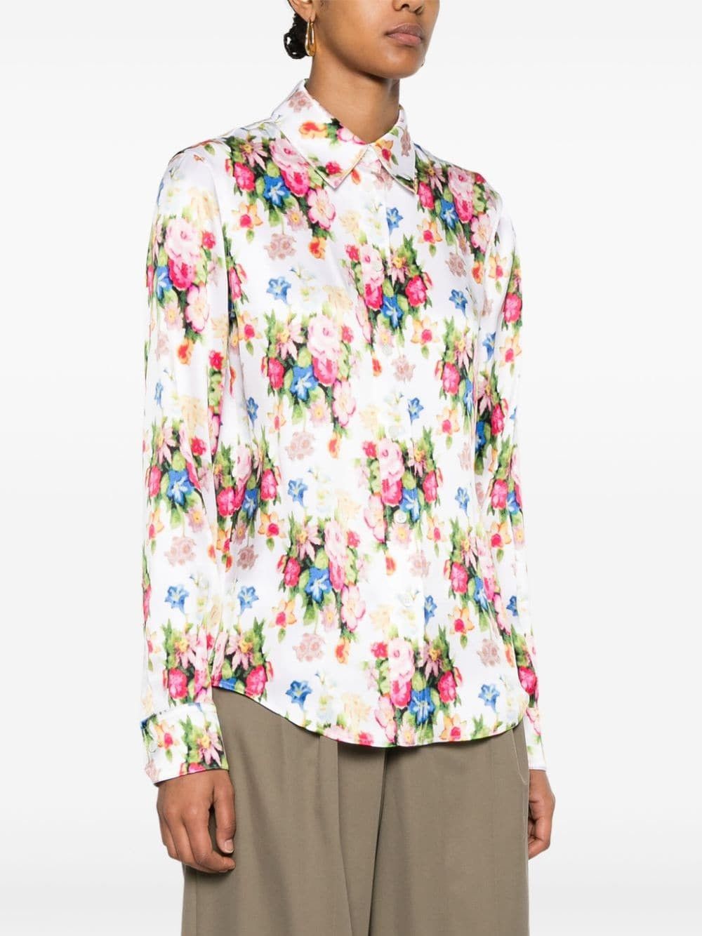 Loewe o1y1025 Silk Shirt in Multicolor Size S / US 4 / IT 40 - 2 Thumbnail