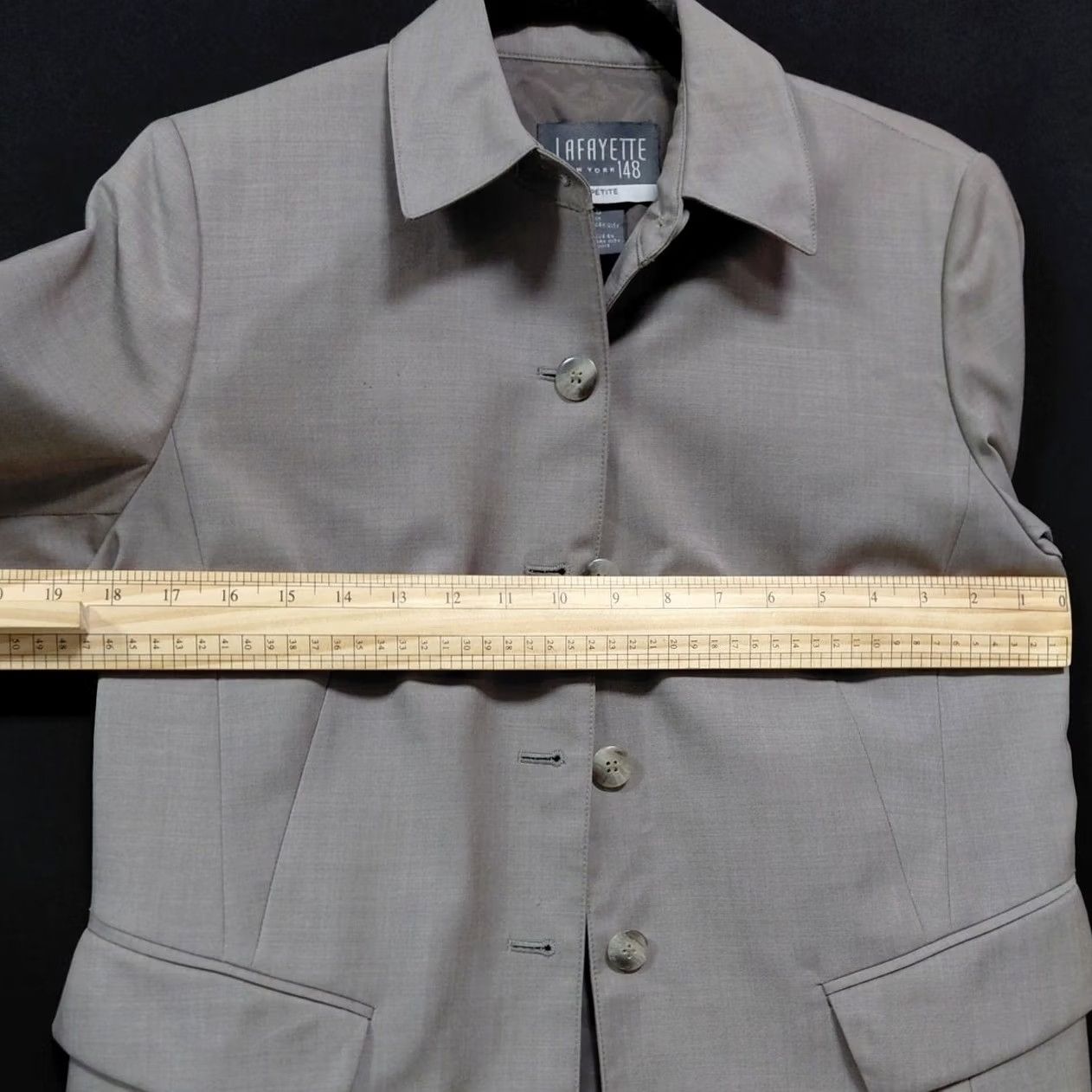 Vintage Lafayette 148 New York Petite Jacket Beige Solid Long Sleeve Women Size 6 Size M / US 6-8 / IT 42-44 - 5 Thumbnail