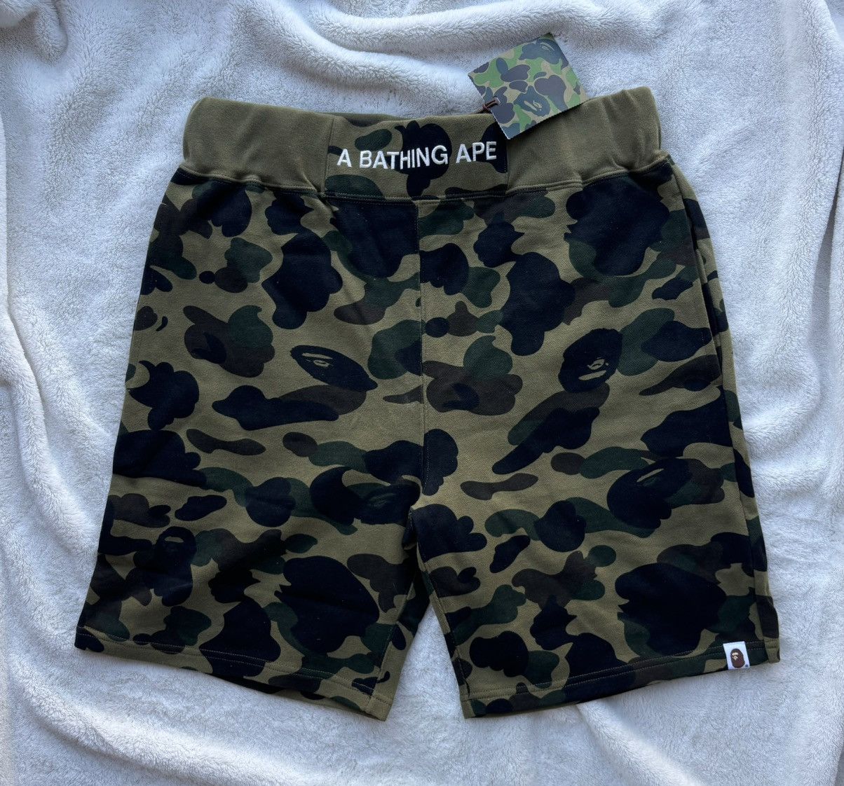 Bape Camo Front Logo Sweat Shorts