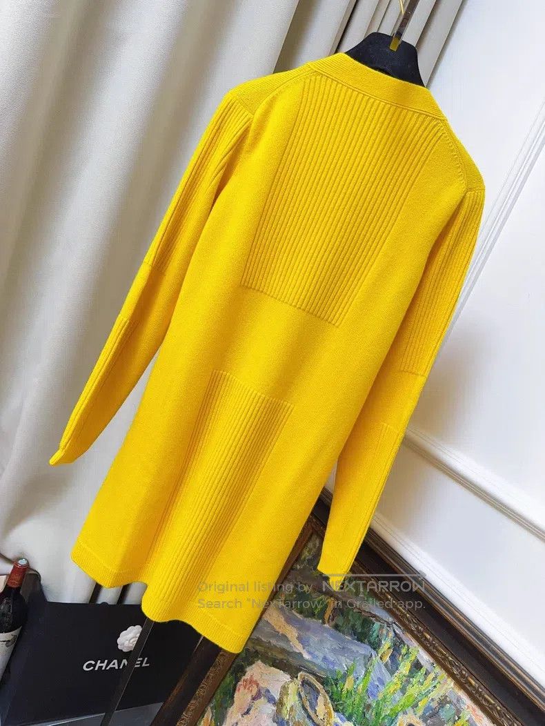 Hermes Hermes Yellow Cashmere Knit Open Cardigan Jacket Size XS / US 0-2 / IT 36-38 - 2 Thumbnail