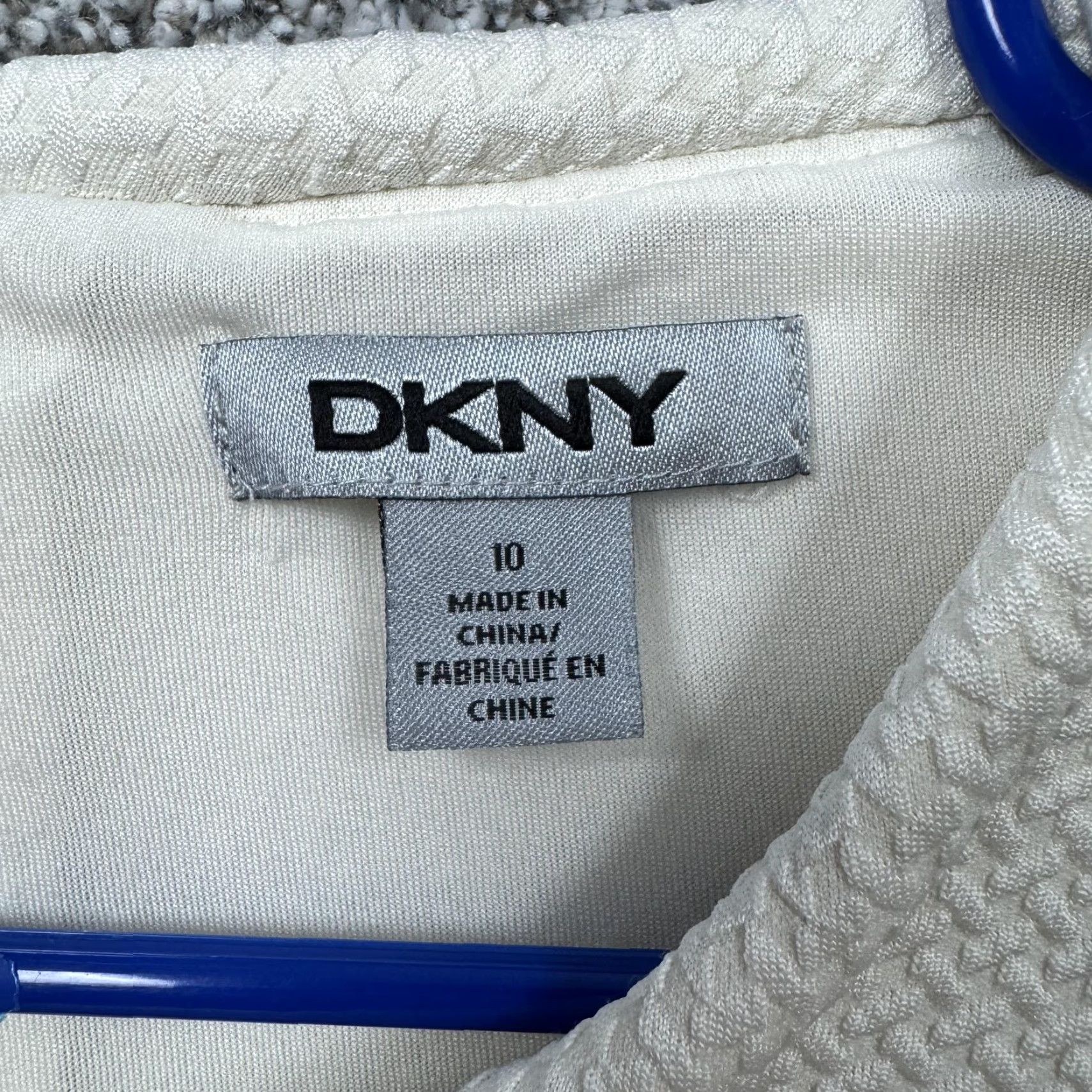 DKNY DKNY Dress Casual Cocktail Office Sleeveless Short Jacquard White 10 Women Size L / US 10 / IT 46 - 4 Thumbnail