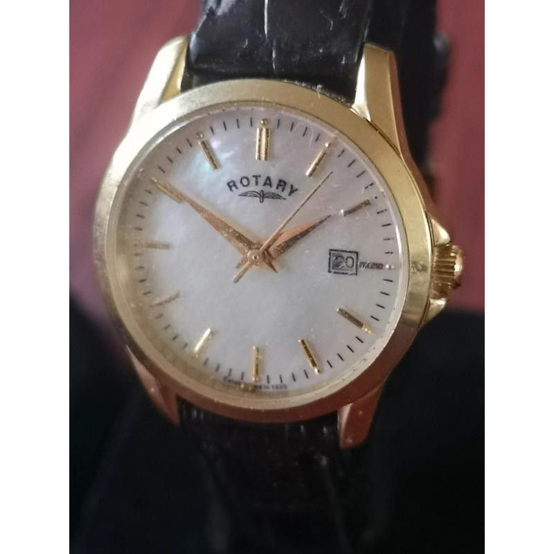 Designer Rotary gold plated black leather strap Size ONE SIZE - 2 Thumbnail