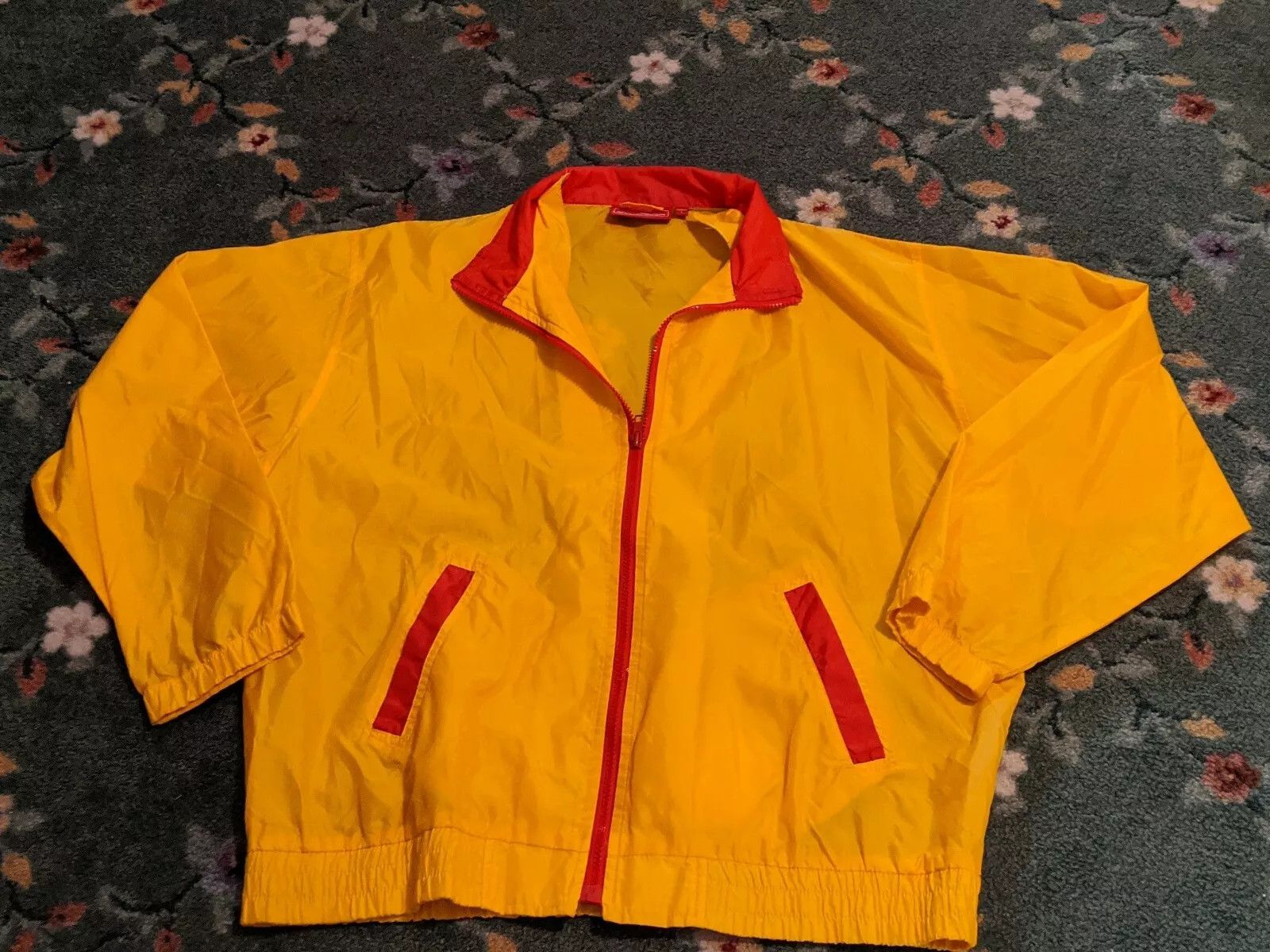 Goola Gong 1990s Lemon Cherry Nylon Zipper Parka Large 🖍️