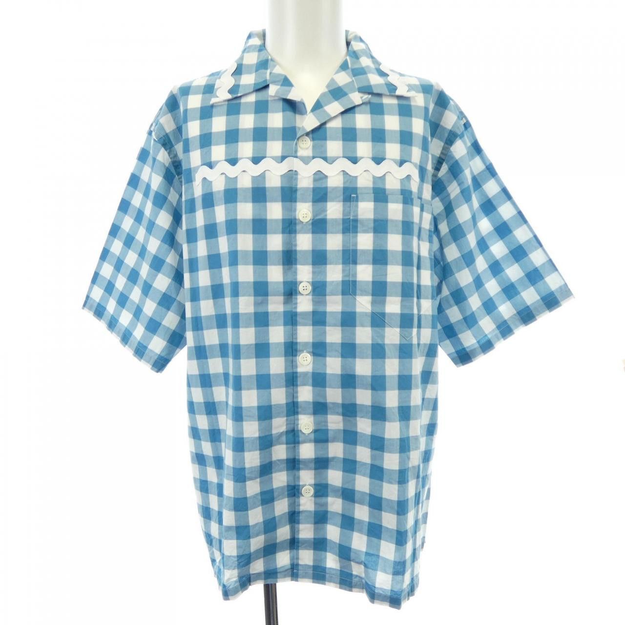 Prada Prada Prada S/S Shirt Cotton Shirt Cotton Tops UCS434 S231 1LTR DUTY FREE for USA Size ONE SIZE - 1 Thumbnail
