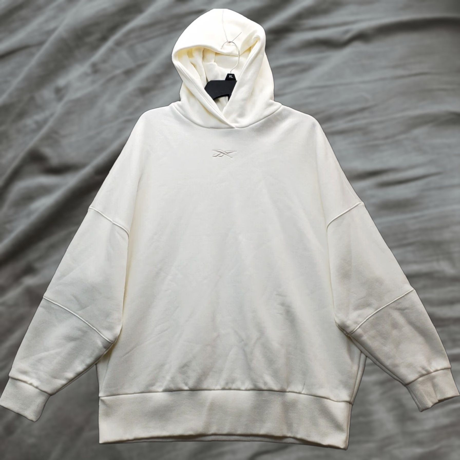 Reebok Reebok Hoodie Mens Size L White Ribbed Hem & Cuff Drop Shoulder Sleeve Pullover Size US L / EU 52-54 / 3 - 1 Thumbnail