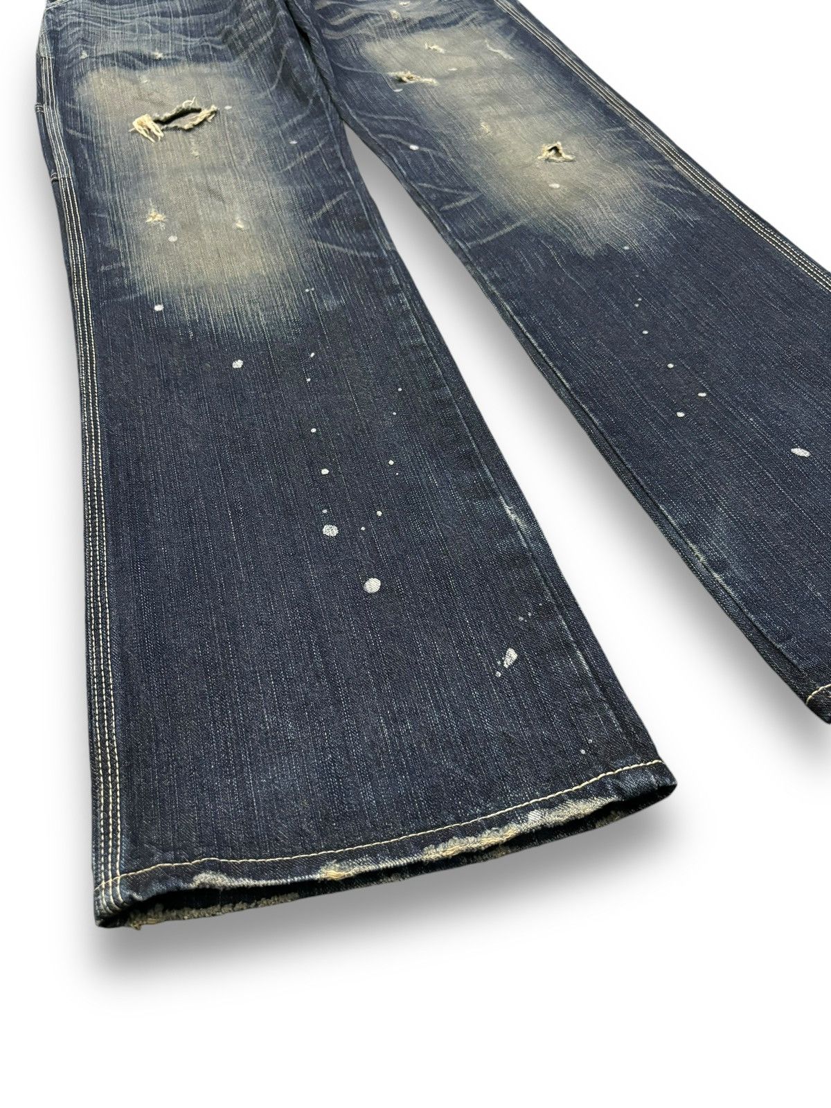 Edwin Y2K Edwin 503 BlueTrip Paint Splatter Baggy Distressed Jeans Size US 30 / EU 46 - 9 Thumbnail