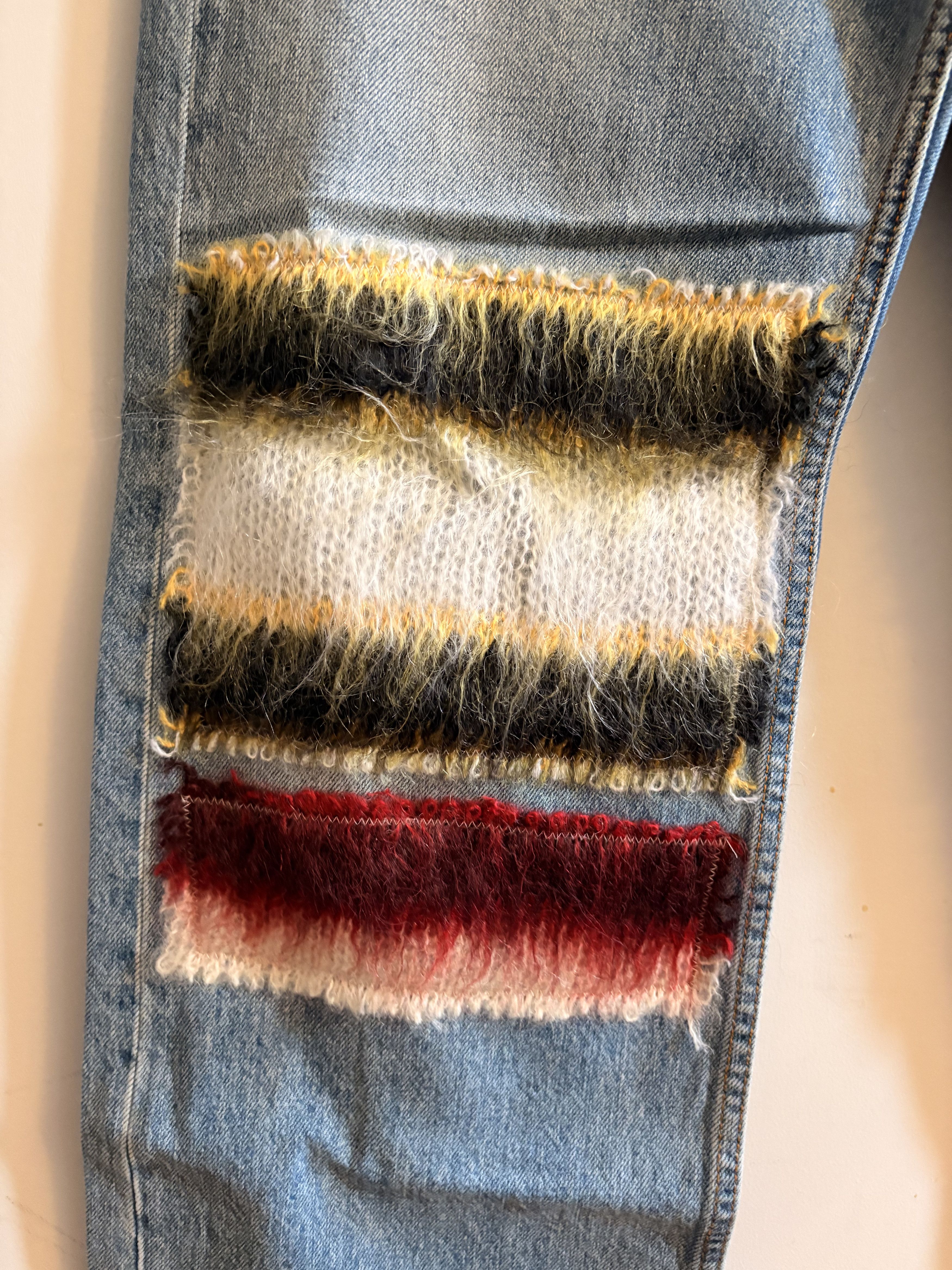 Marni Embroidered Striped Patch Denim Pants Size US 30 / EU 46 - 2 Thumbnail