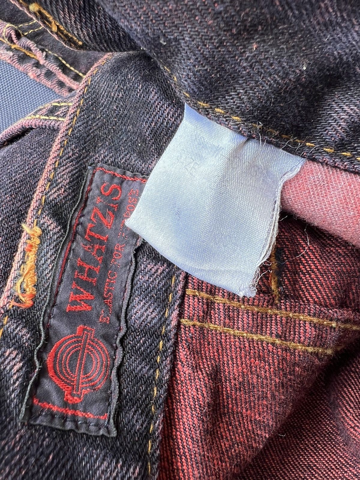 Beams Japan Vintage WHATZIS Japan Ripped Redline Selvedge Denim Jeans Size US 34 / EU 50 - 20 Thumbnail