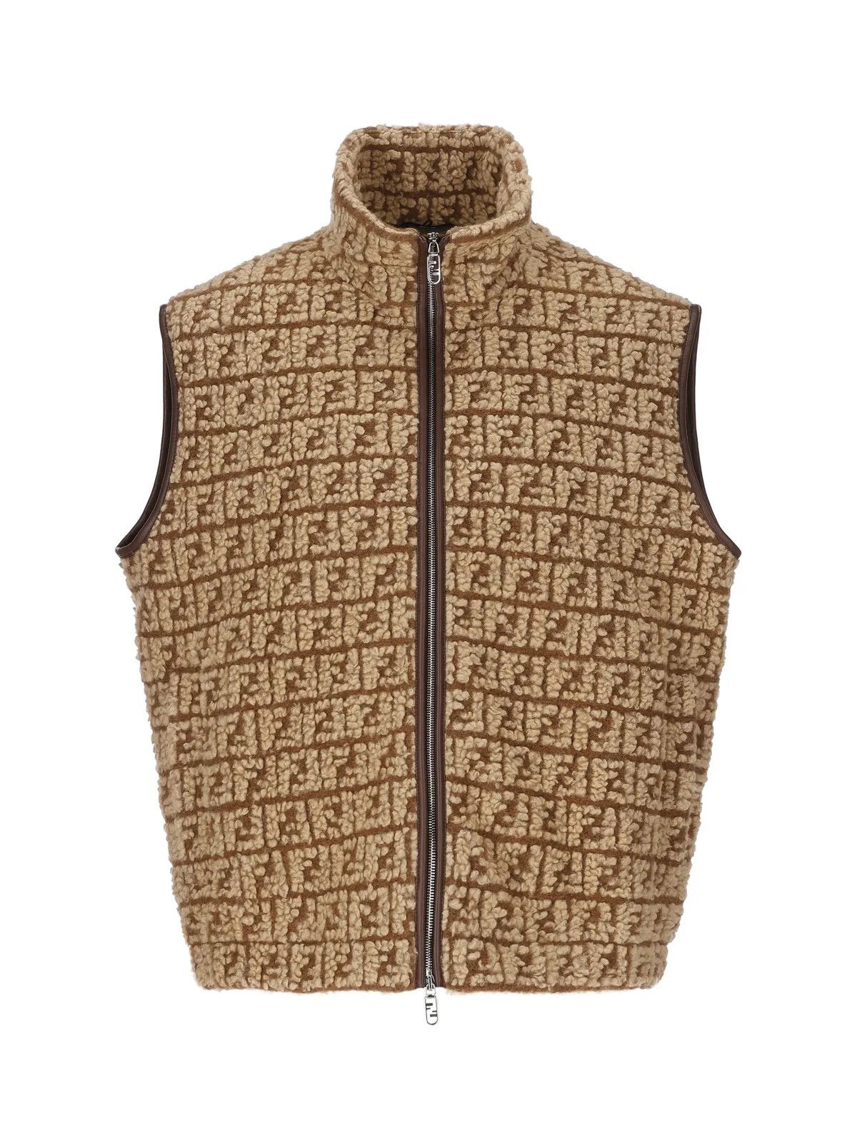 o1y0125 Logo Print Vest in Beige